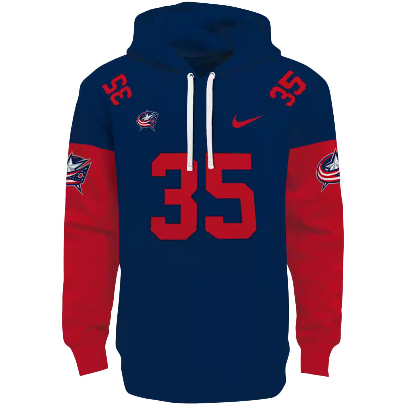 personalized columbus blue jackets minimal design navy blue hoodie best selling