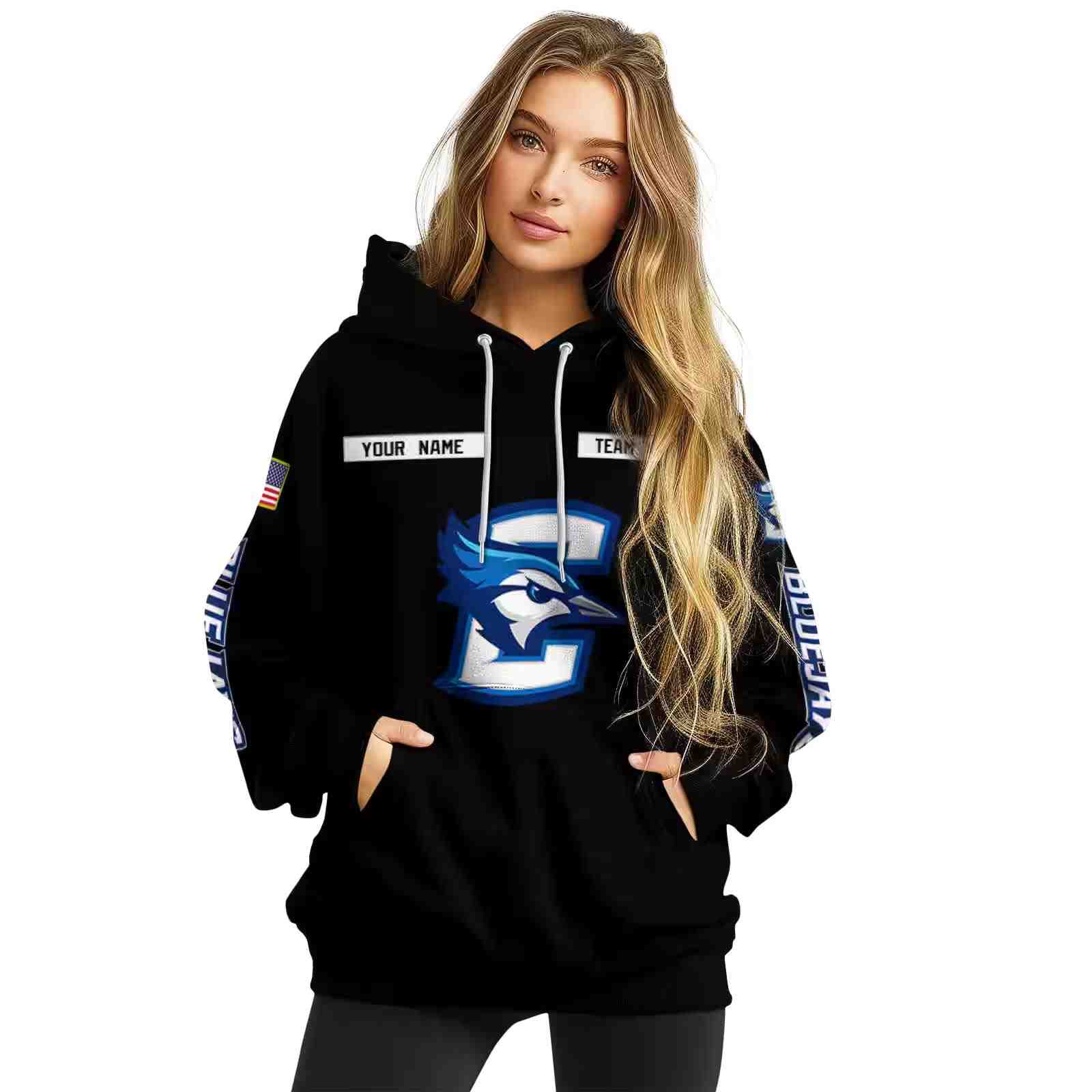 personalized creighton bluejays punisher skull black hoodie high quality