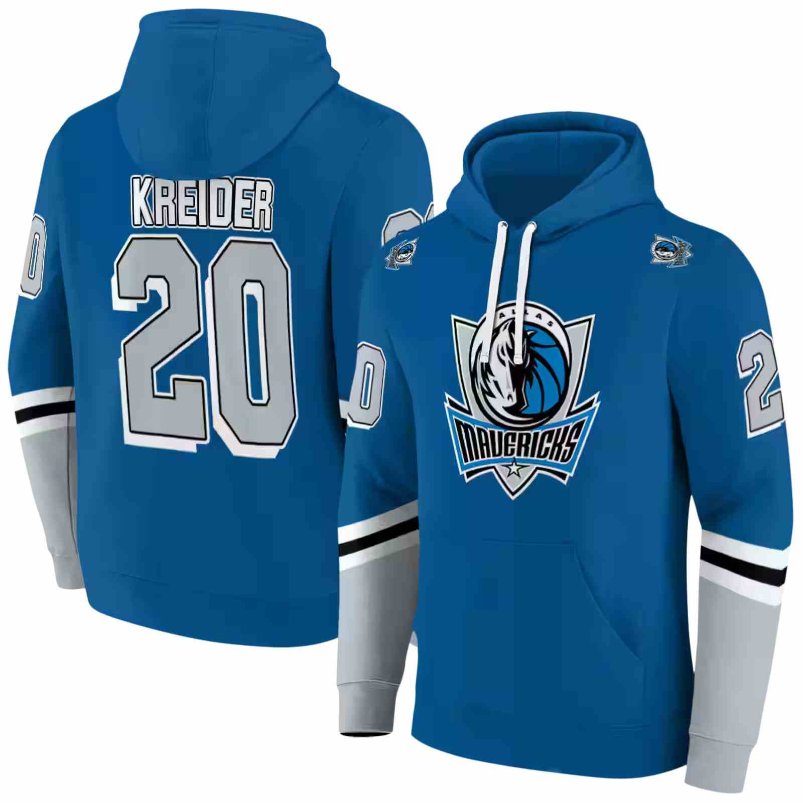 personalized dallas mavericks striped sleeves blue hoodie fashion forward