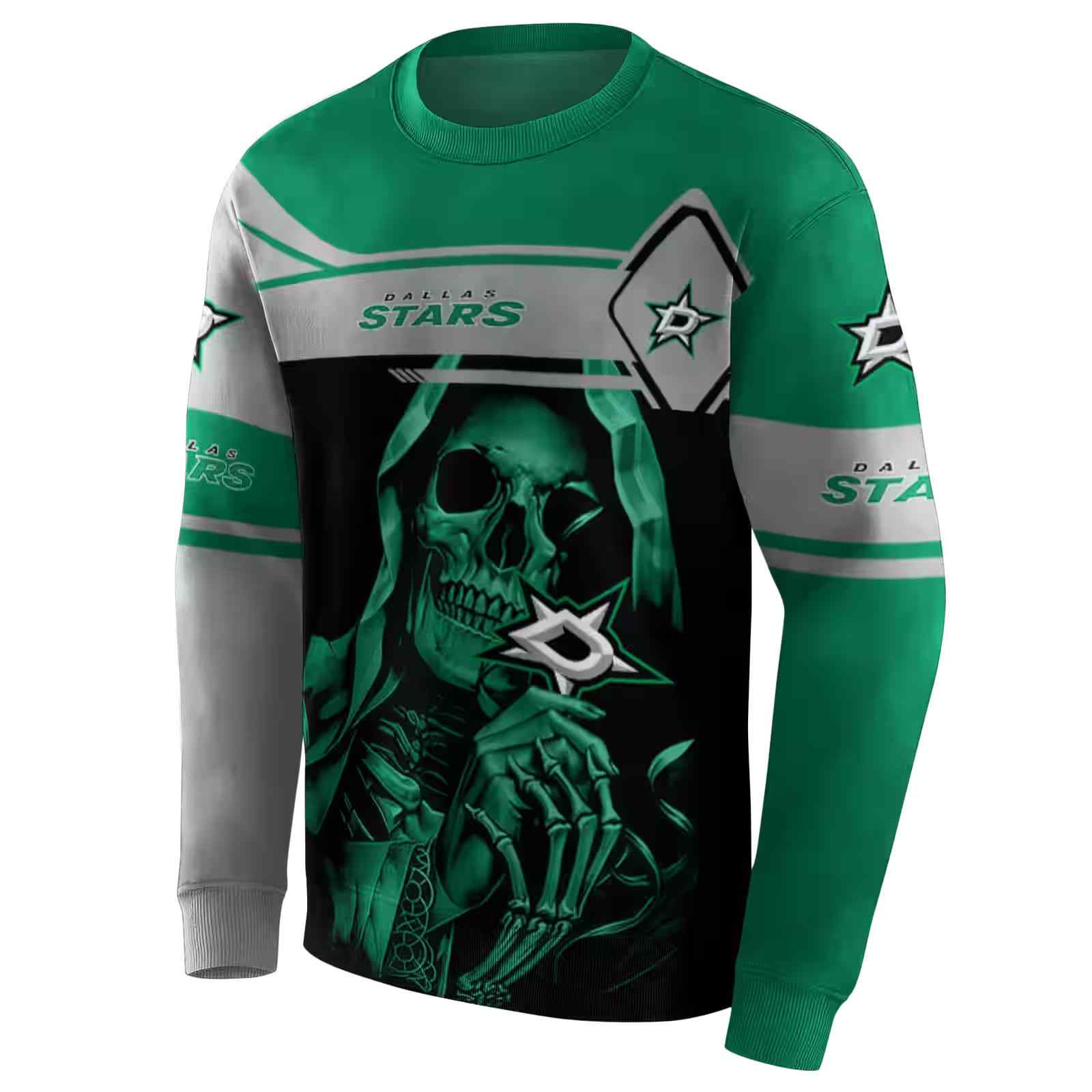 personalized dallas stars grim reaper green black hoodie new arrival