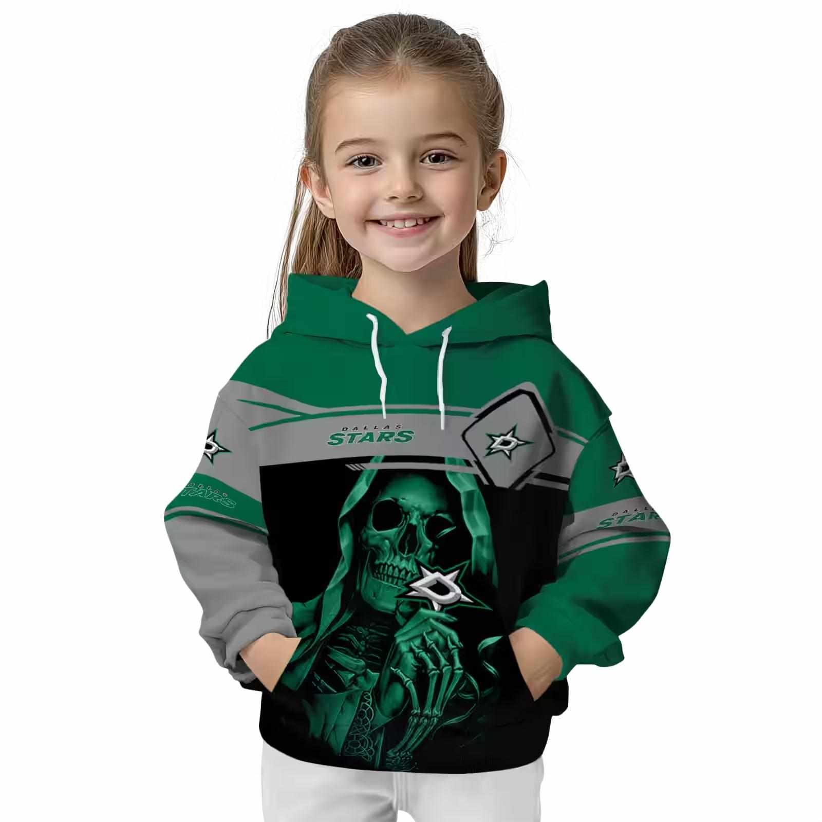 personalized dallas stars grim reaper green black hoodie top rated