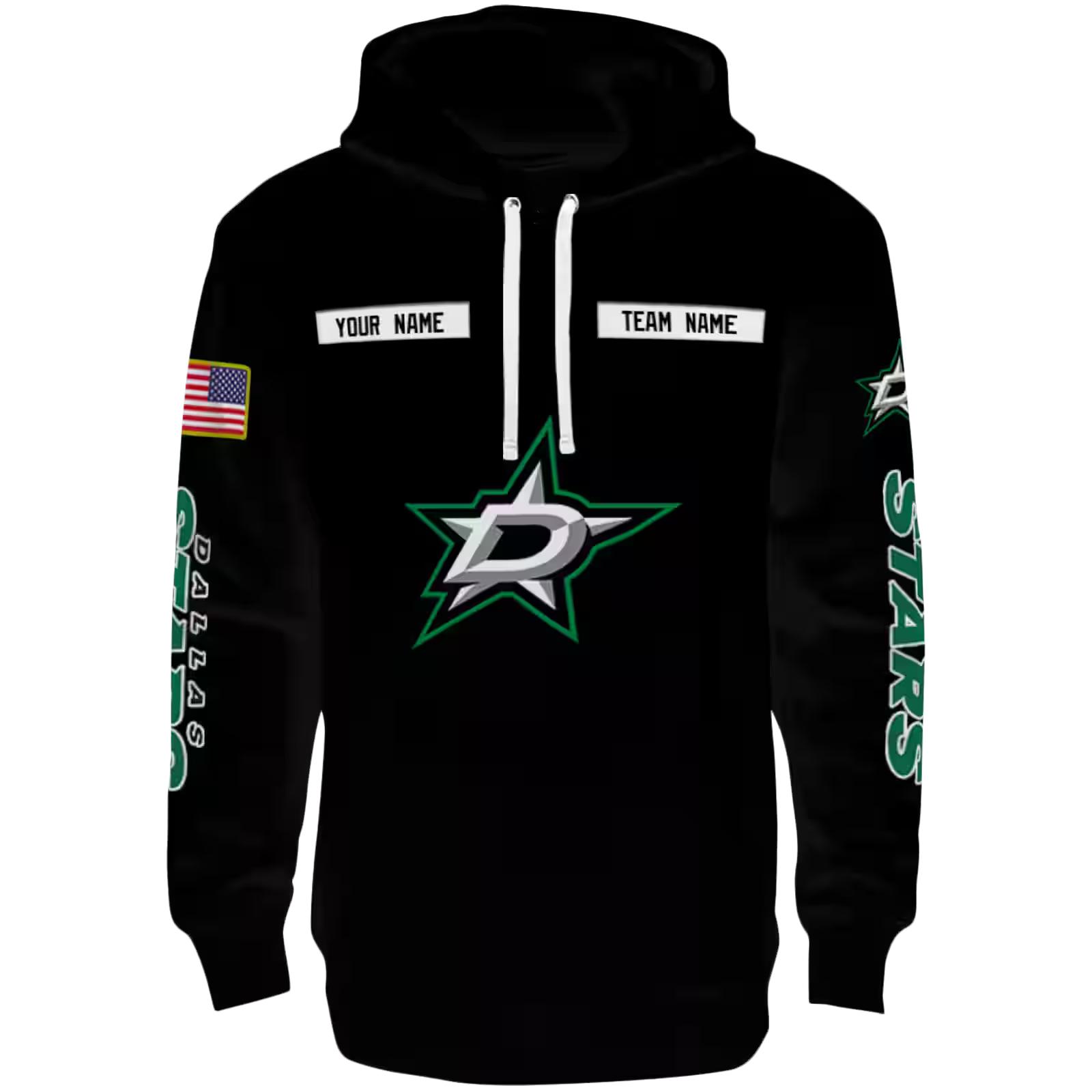 Personalized Dallas Stars Punisher Skull Black Hoodie