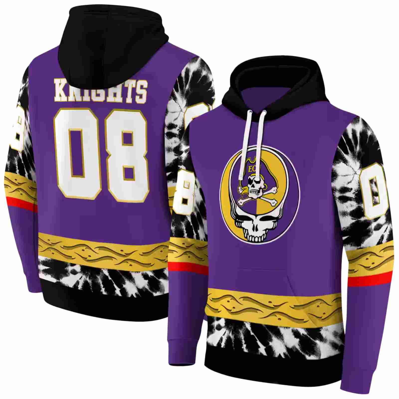 personalized east carolina pirates grateful vibes purple hoodie fashion forward