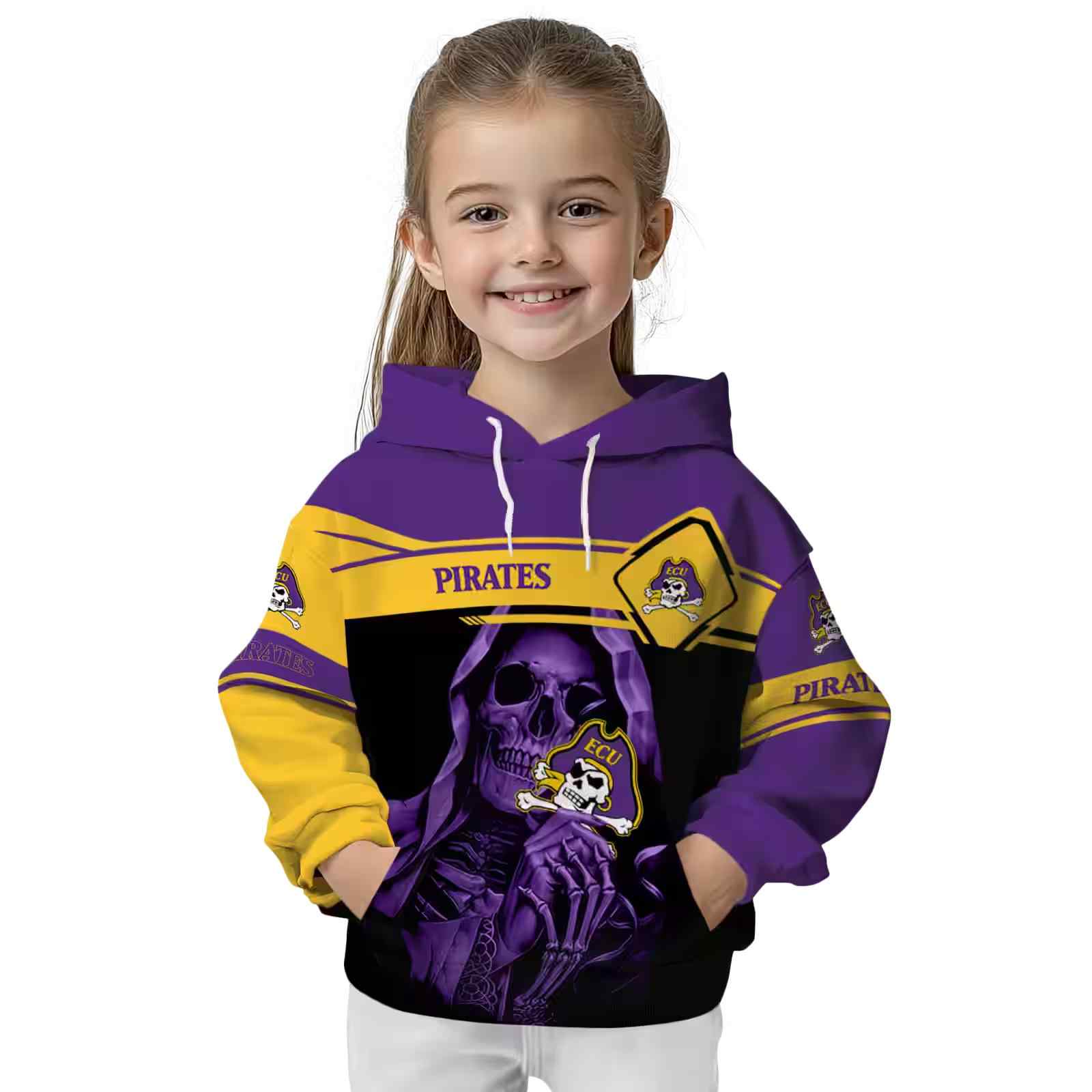 personalized east carolina pirates grim reaper purple black hoodie top rated