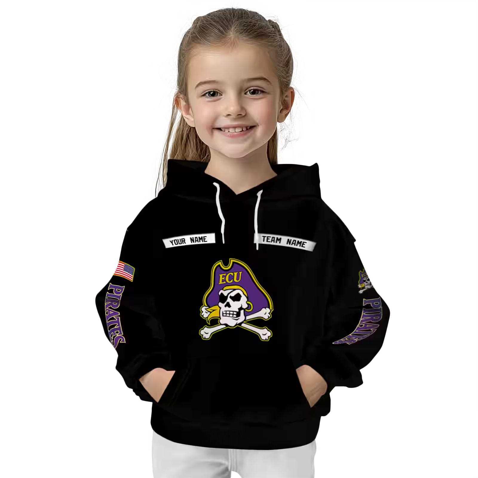 personalized east carolina pirates punisher skull black hoodie top rated