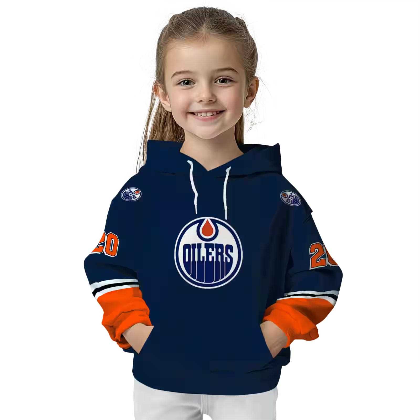 personalized edmonton oilers striped sleeves blue hoodie top rated