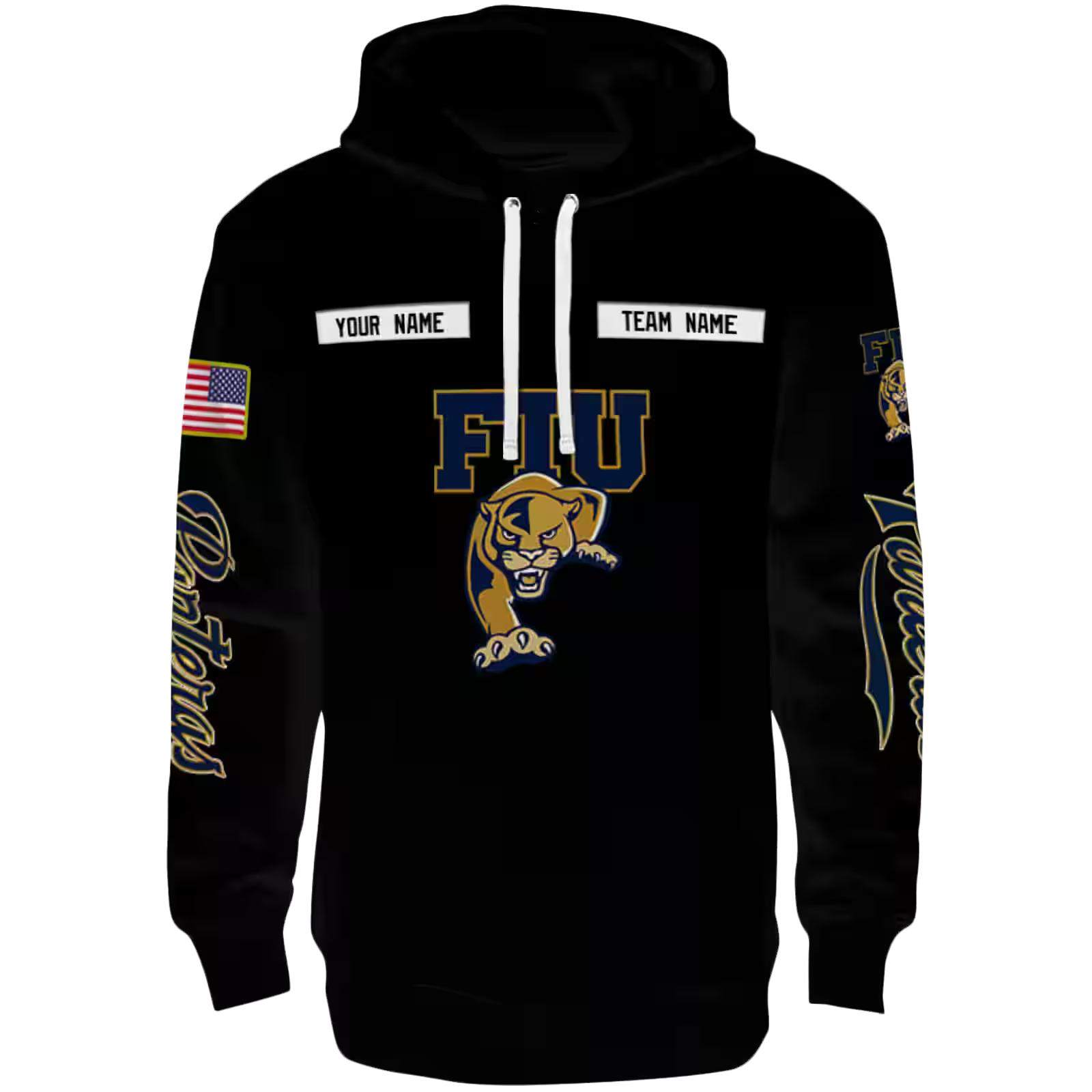 Personalized FIU Panthers Punisher Skull Black Hoodie