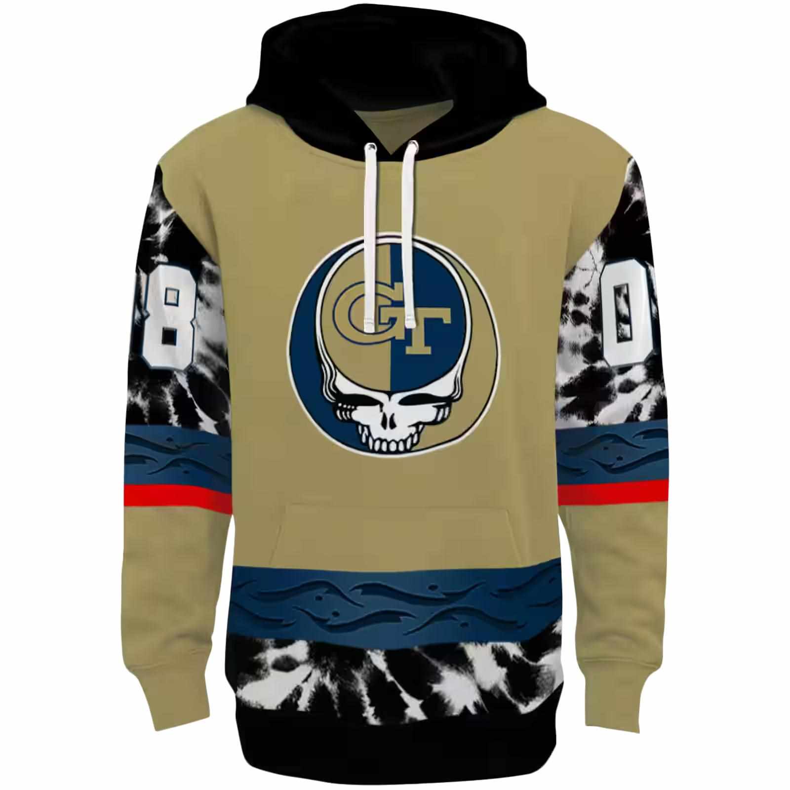 Personalized Georgia Tech Yellow Jackets Grateful Vibes Gold Hoodie