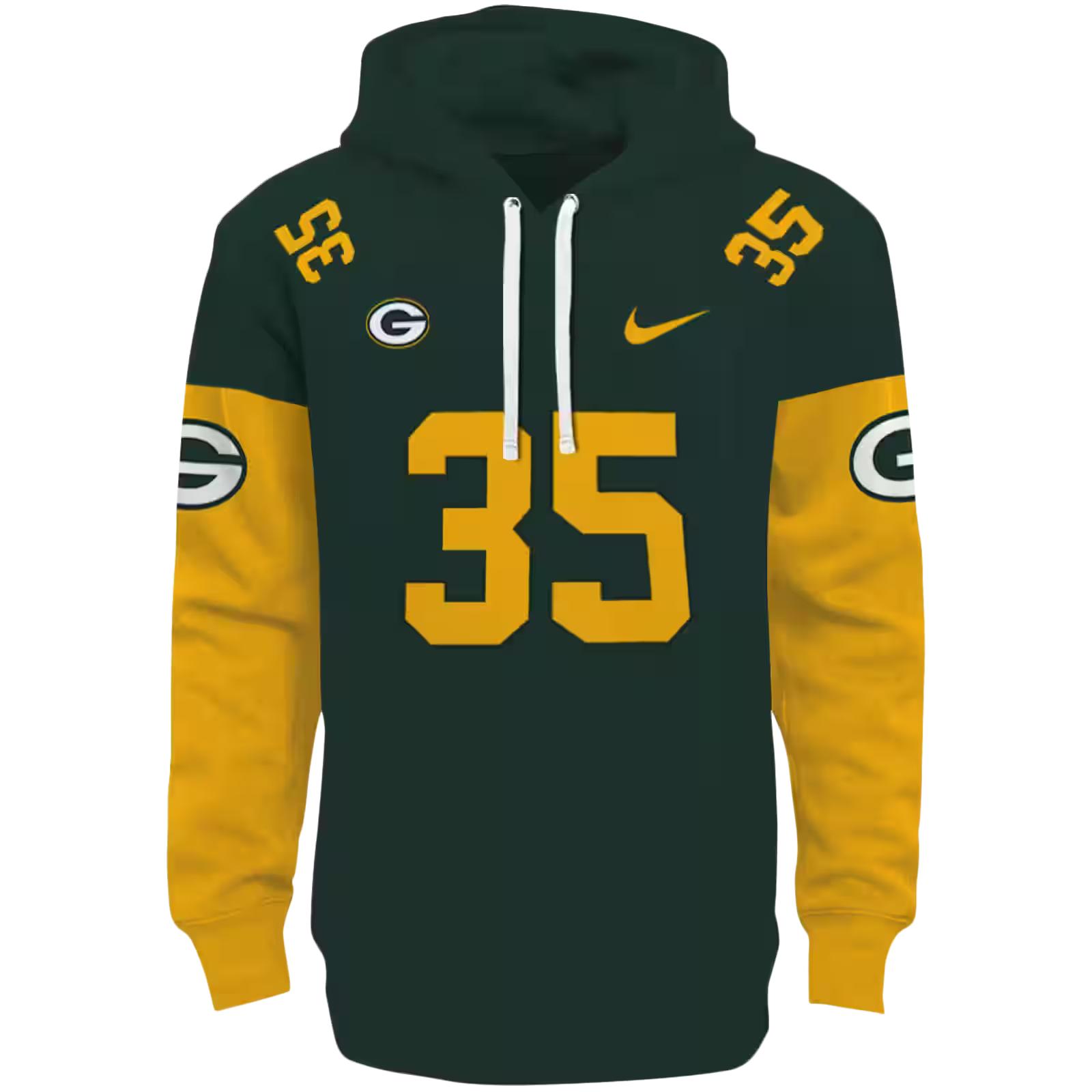 Personalized Green Bay Packers Minimal Design Green Hoodie