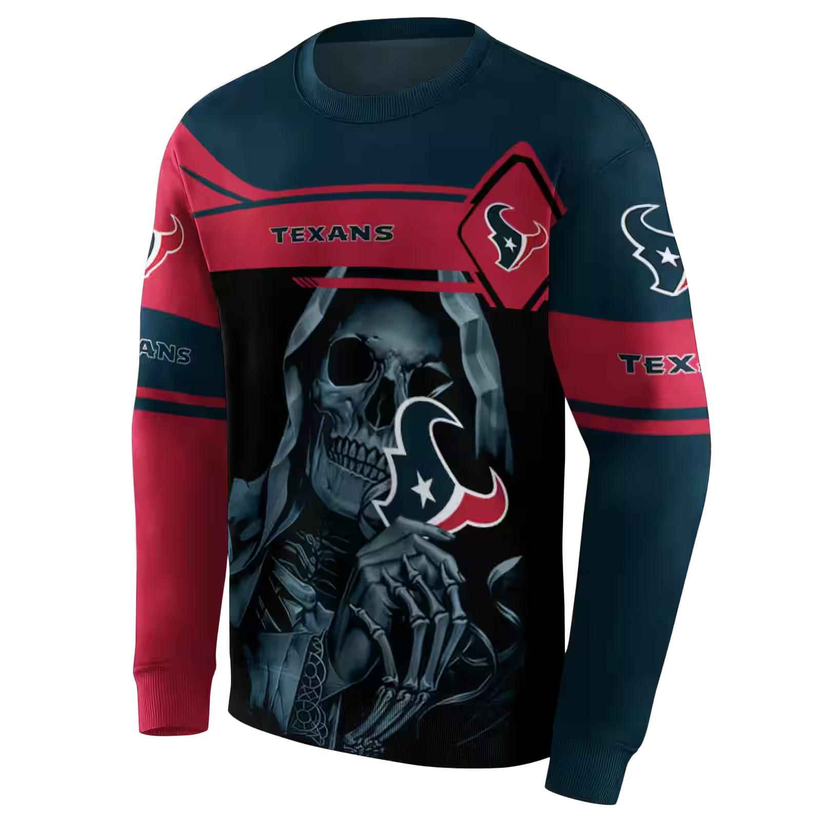 personalized houston texans grim reaper blue black hoodie new arrival