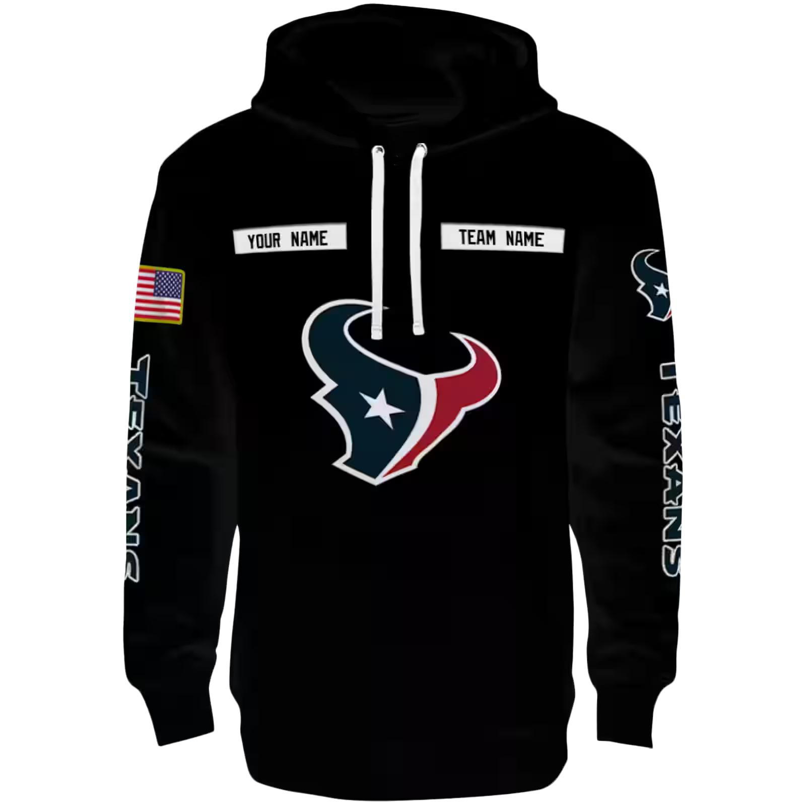 Personalized Houston Texans Punisher Skull Black Hoodie