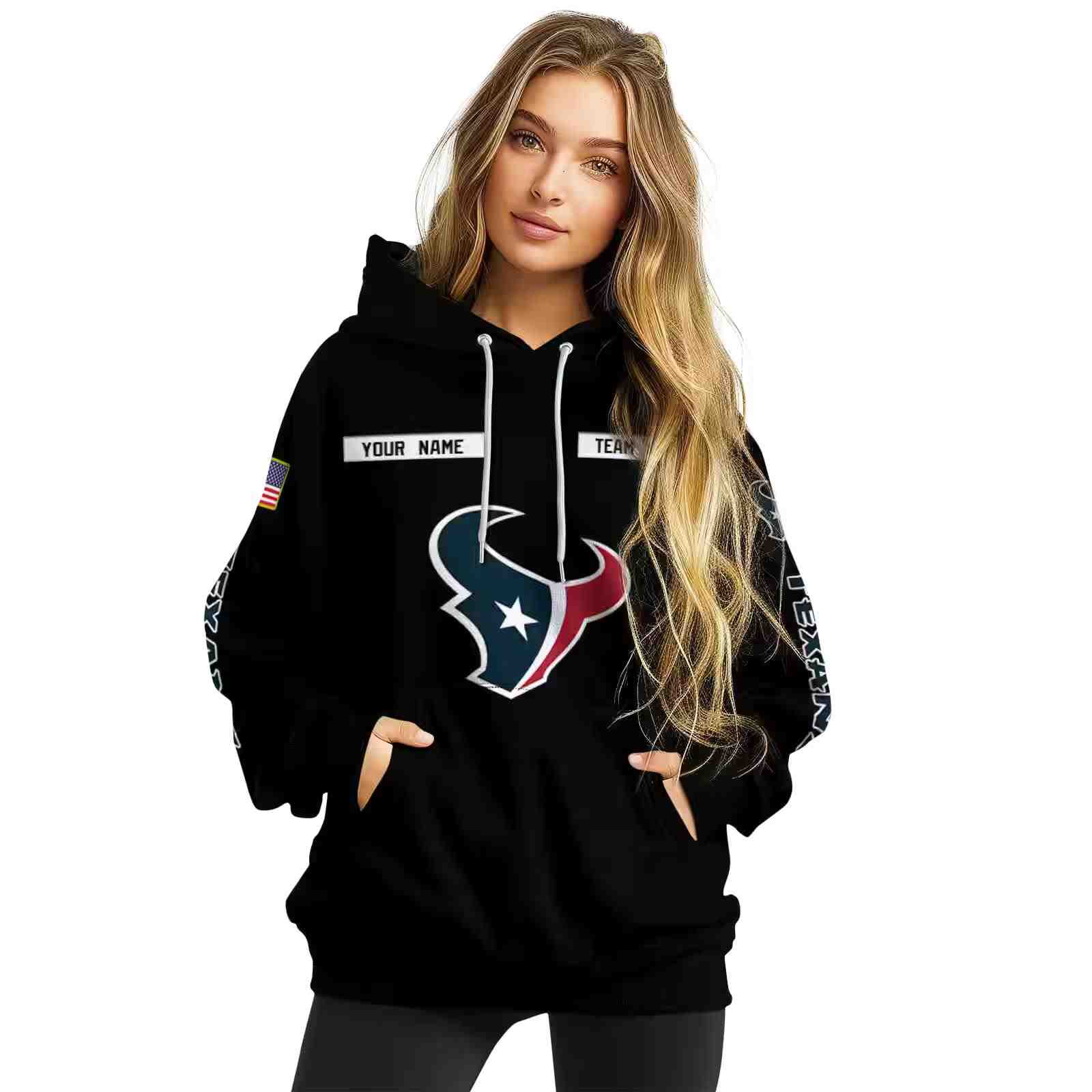 personalized houston texans punisher skull black hoodie high quality