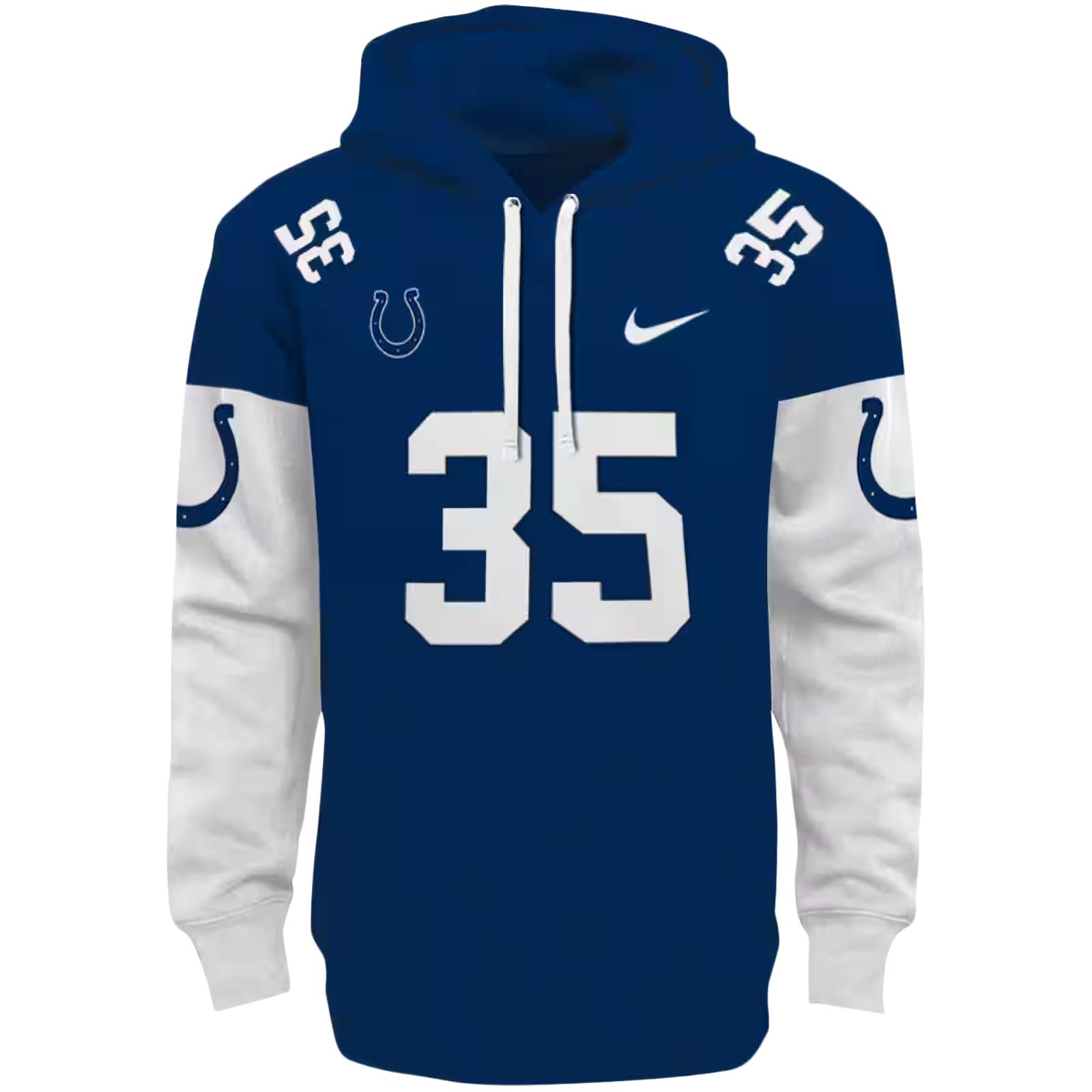 Personalized Indianapolis Colts Minimal Design Blue Hoodie