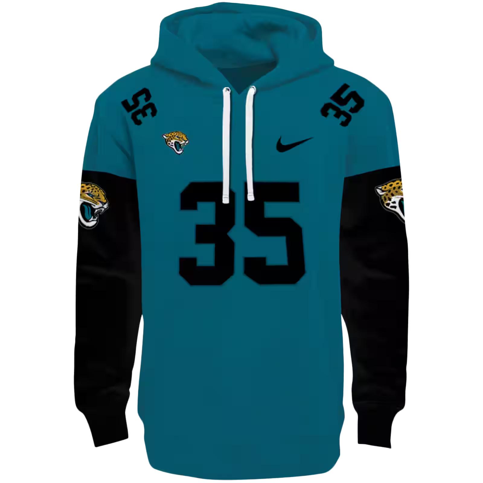 Personalized Jacksonville Jaguars Minimal Design Teal Hoodie
