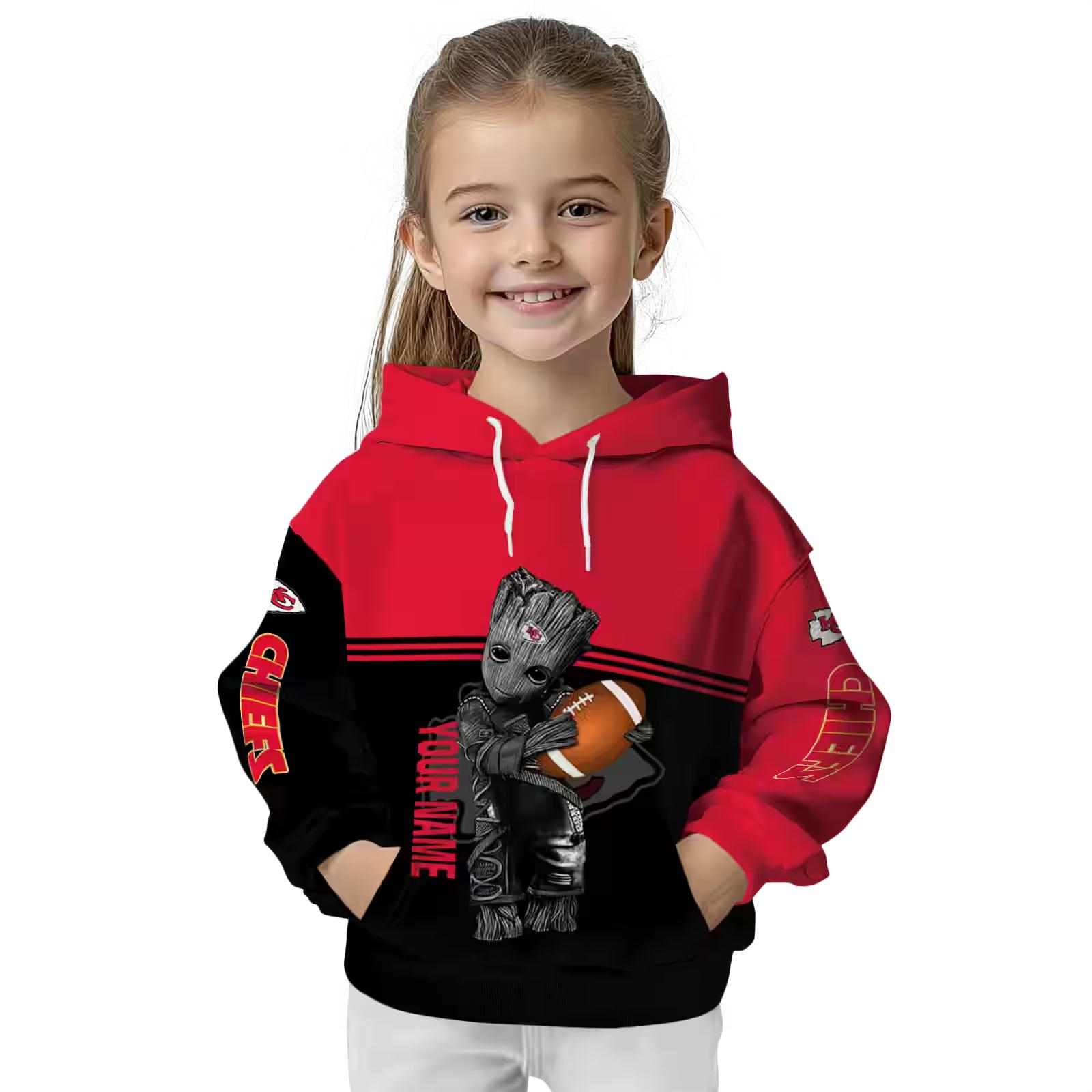 personalized kansas city chiefs baby groot red black hoodie top rated