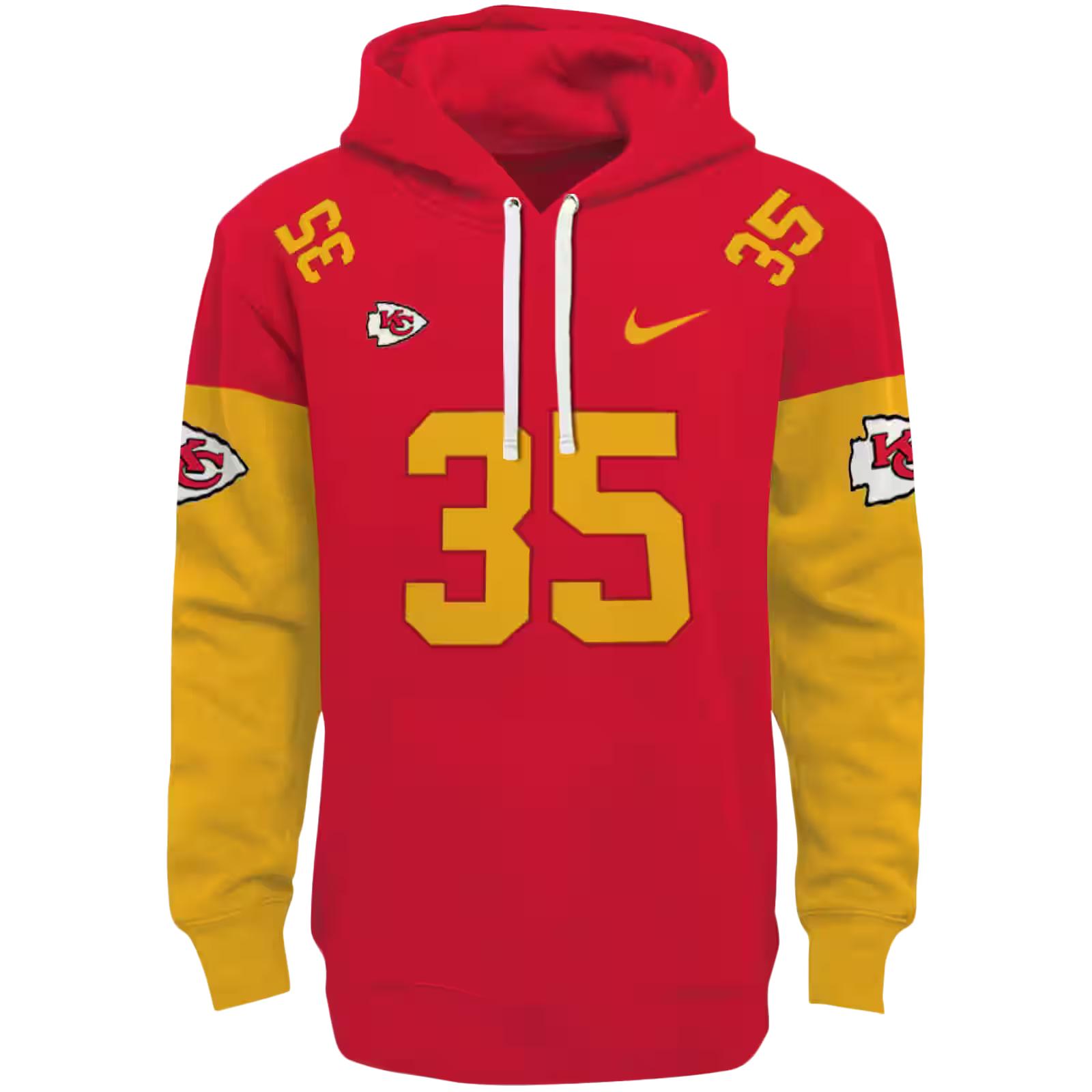 Personalized Kansas City Chiefs Minimal Design Red Hoodie