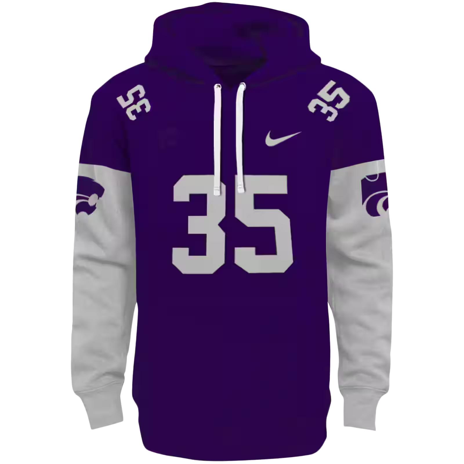 Personalized Kansas State Wildcats Minimal Design Purple Hoodie