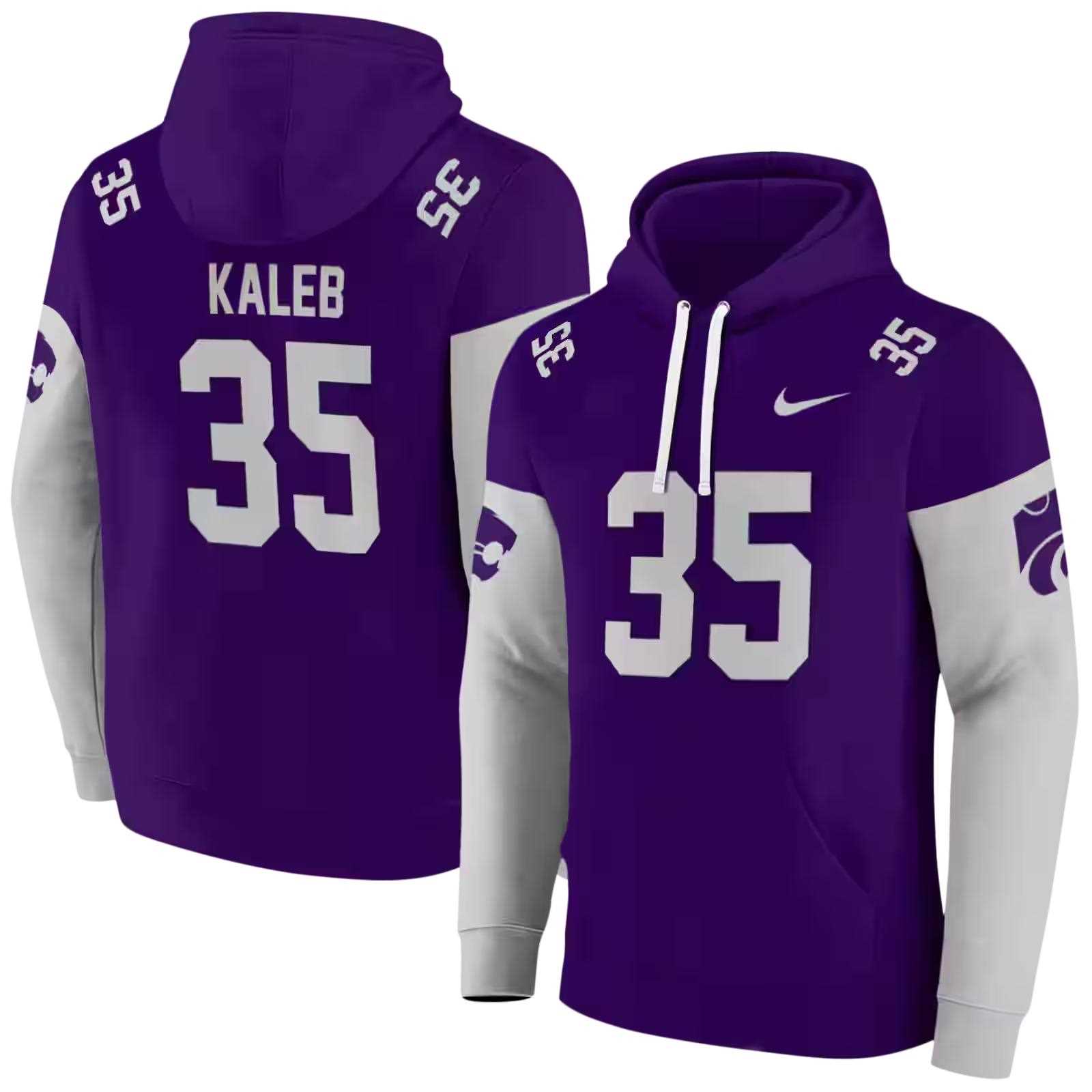 personalized kansas state wildcats minimal design purple hoodie fashion forward