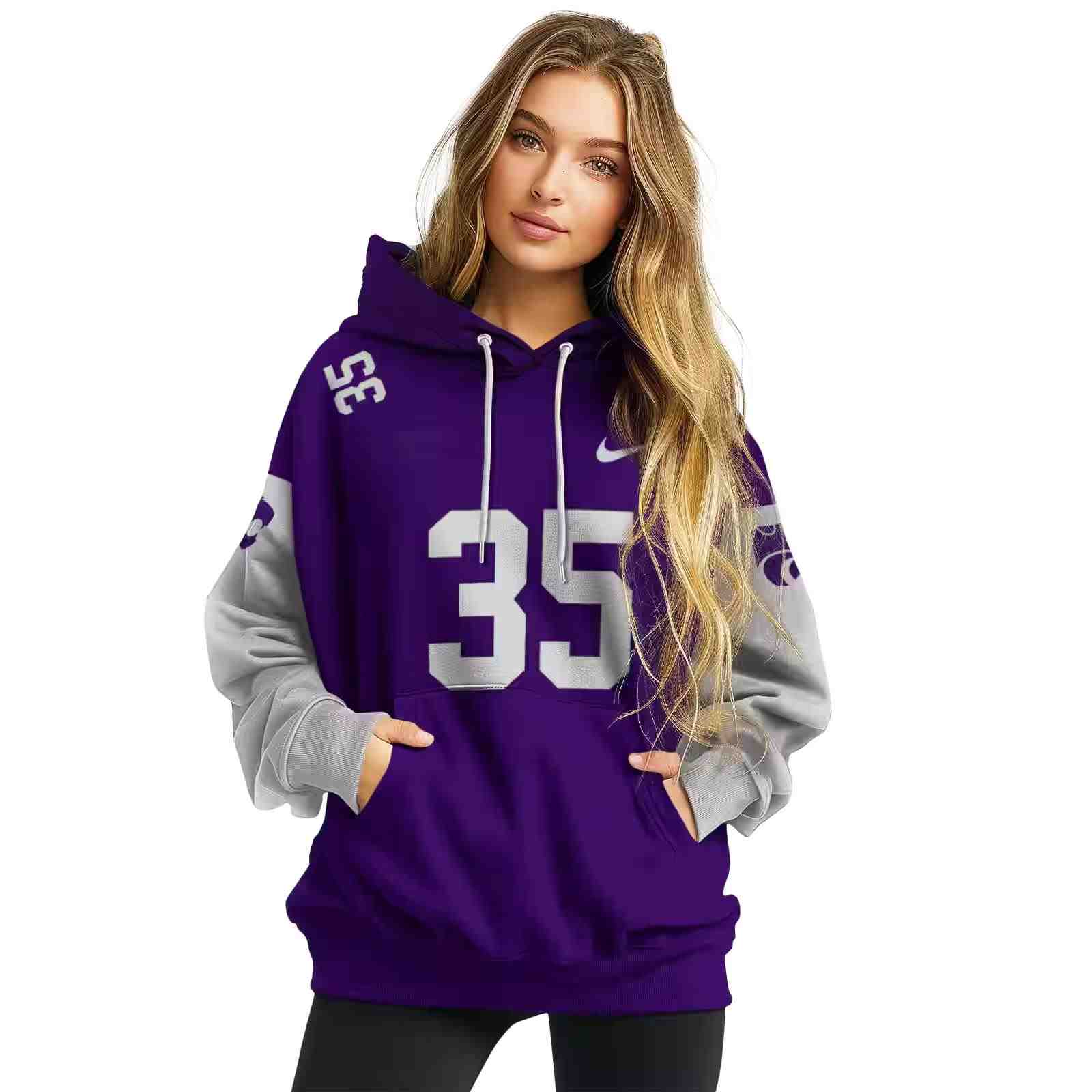 personalized kansas state wildcats minimal design purple hoodie high quality