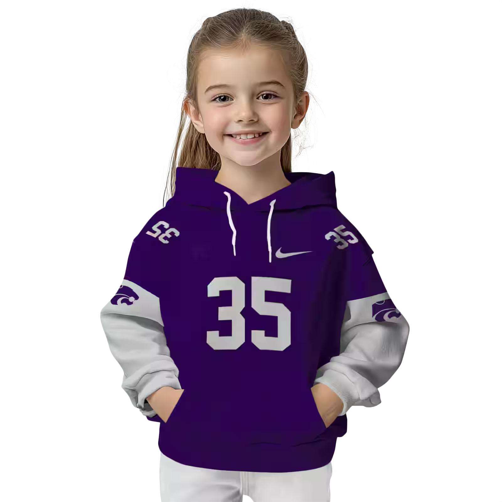 personalized kansas state wildcats minimal design purple hoodie top rated