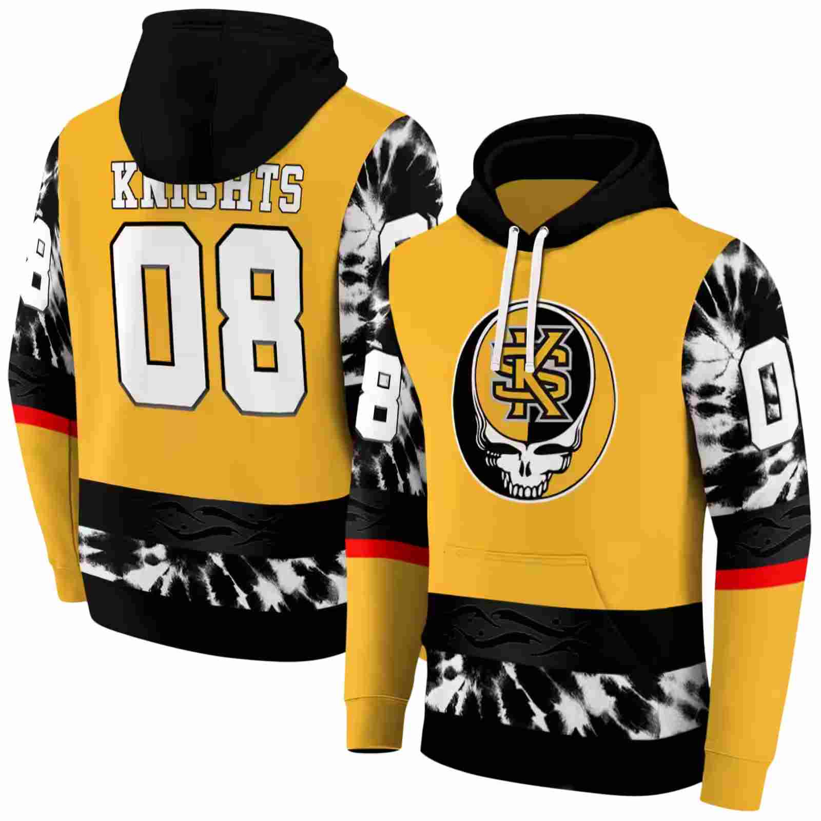 personalized kennesaw state owls grateful vibes gold hoodie fashion forward