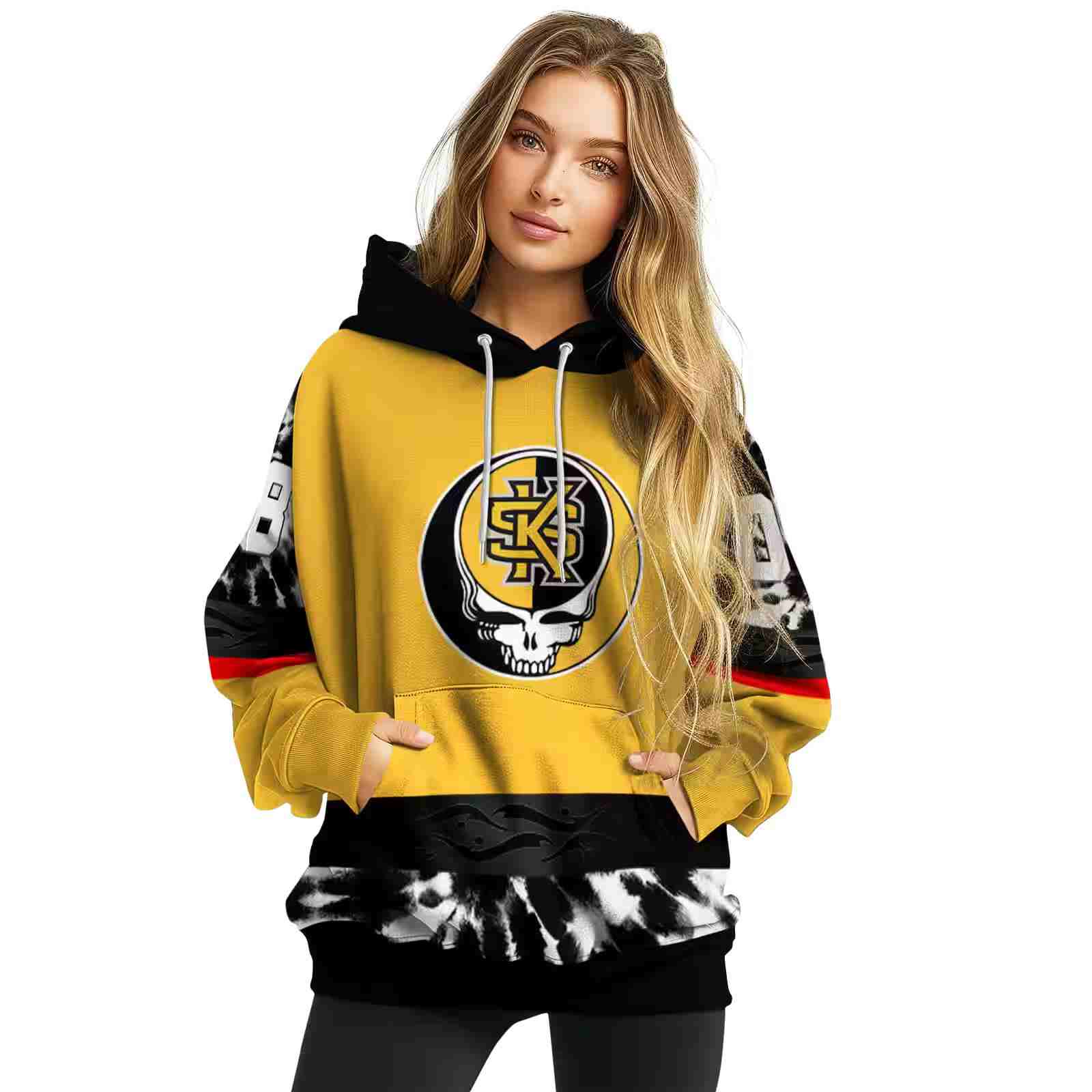 personalized kennesaw state owls grateful vibes gold hoodie high quality