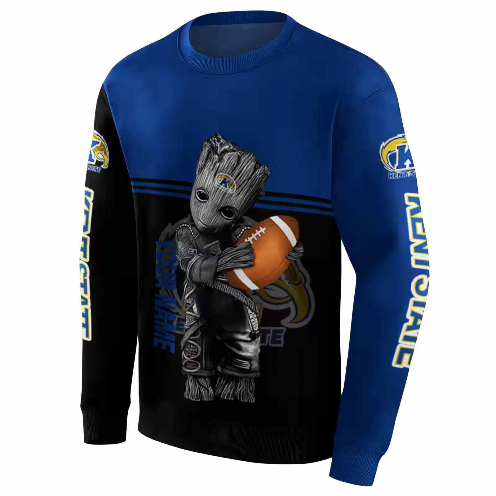 personalized kent state golden flashes baby groot navy blue black hoodie new arrival