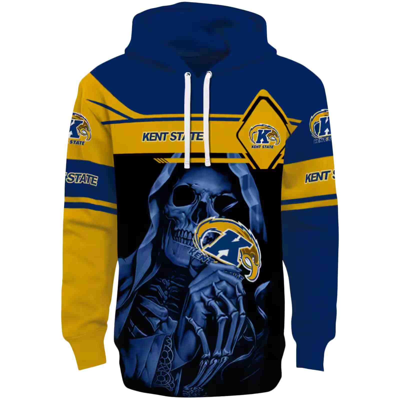 Personalized Kent State Golden Flashes Grim Reaper Navy Blue Black Hoodie