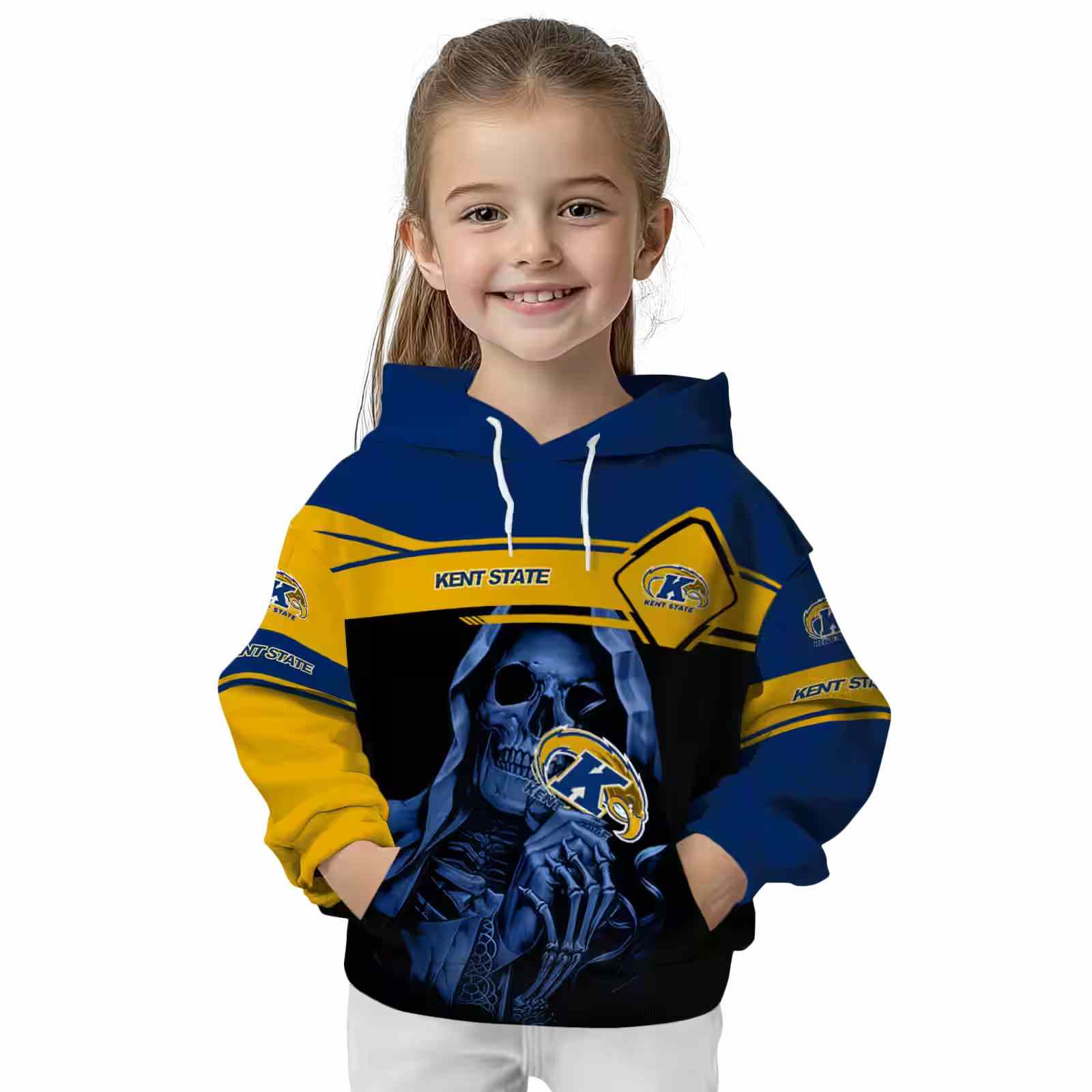 personalized kent state golden flashes grim reaper navy blue black hoodie top rated