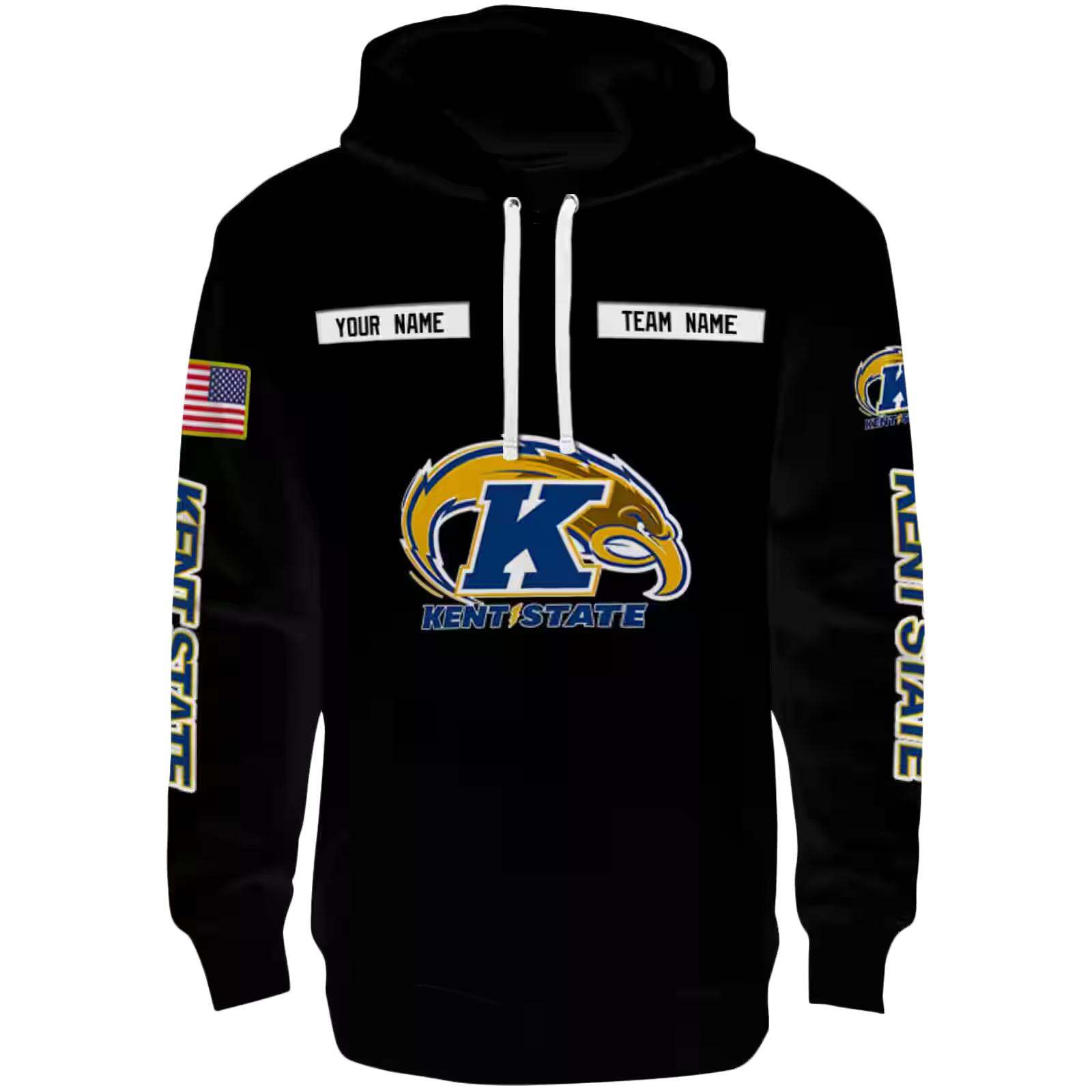 Personalized Kent State Golden Flashes Punisher Skull Black Hoodie