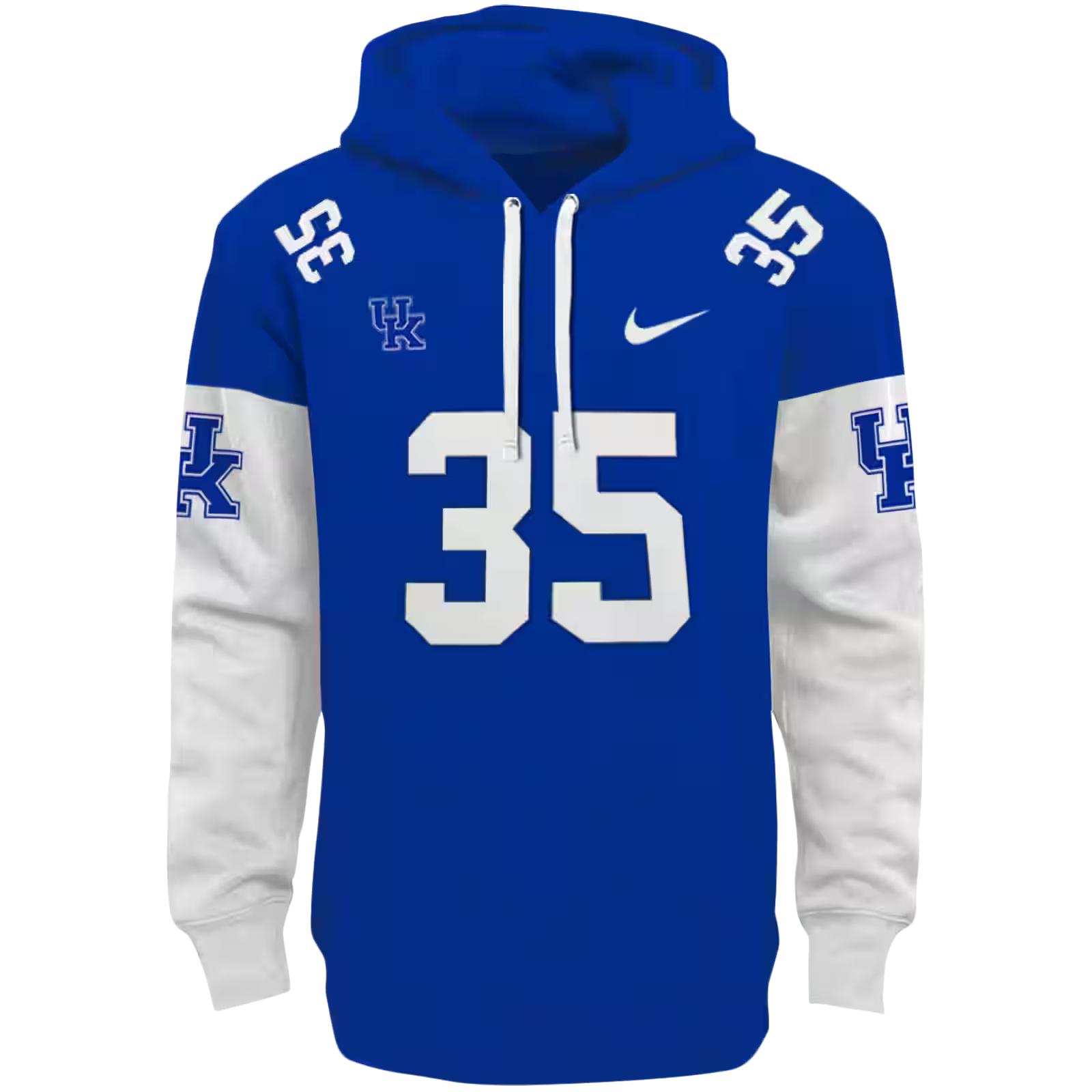 Personalized Kentucky Wildcats Minimal Design Blue Hoodie