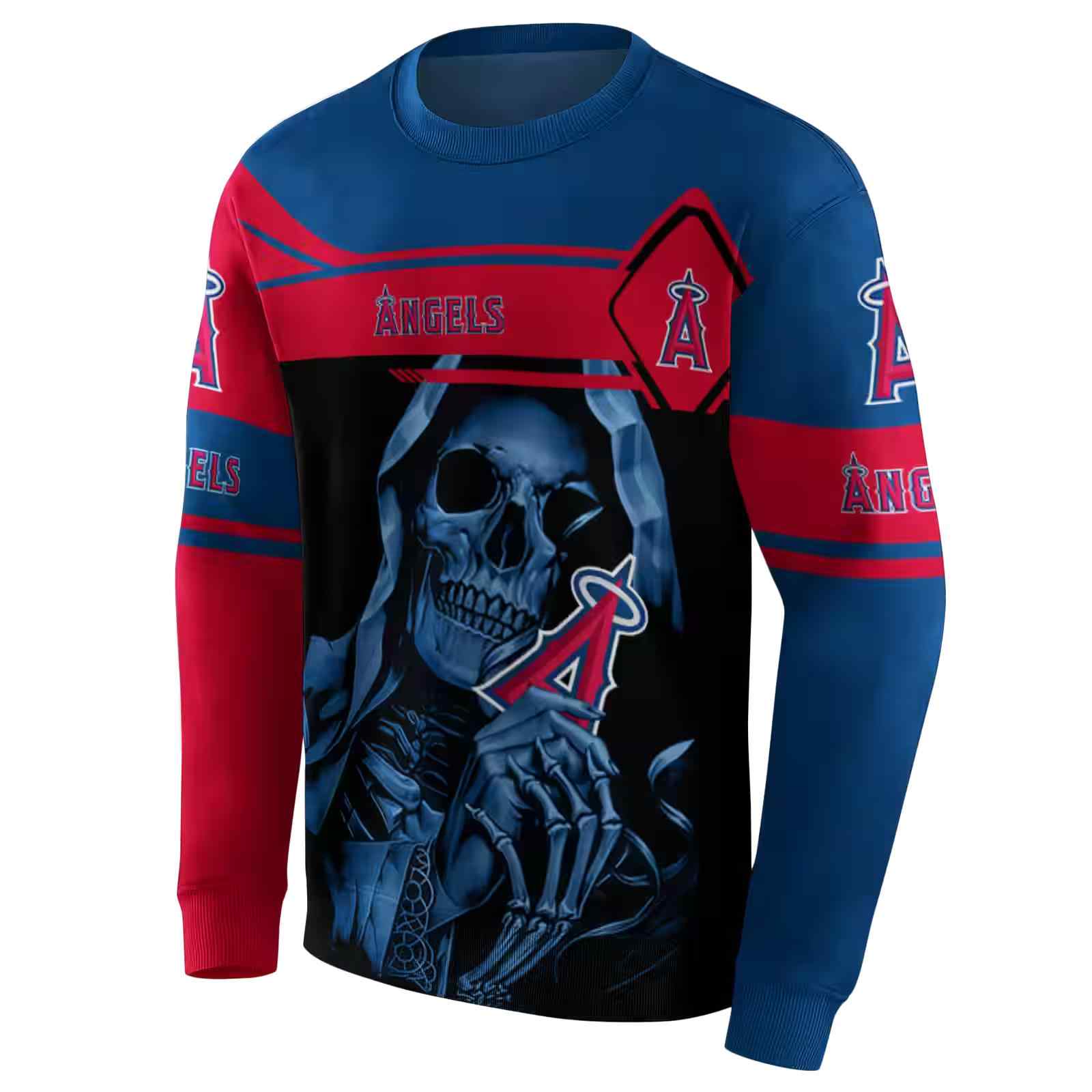 personalized los angeles angels grim reaper blue black hoodie new arrival