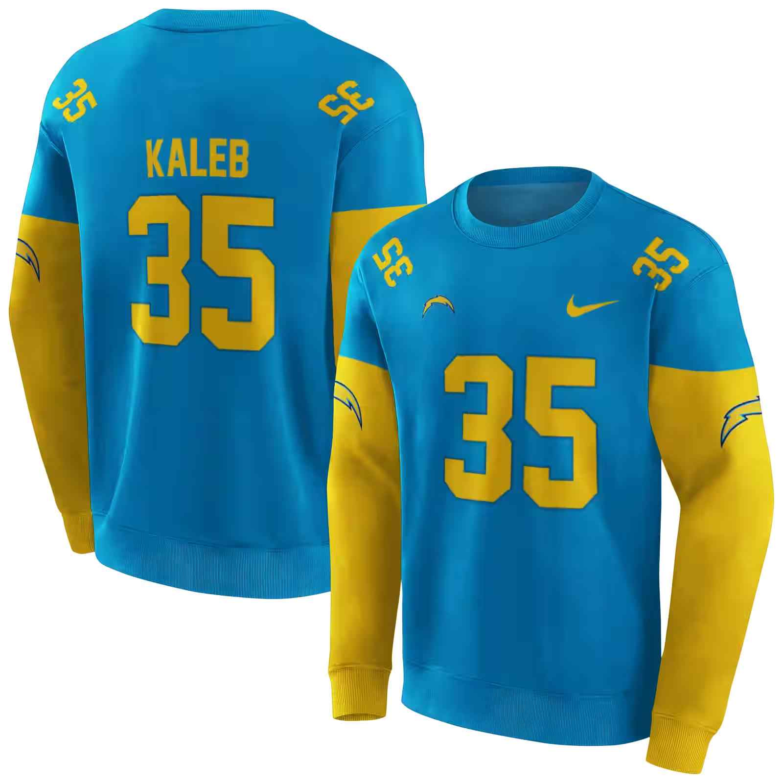 personalized los angeles chargers minimal design blue hoodie premium grade