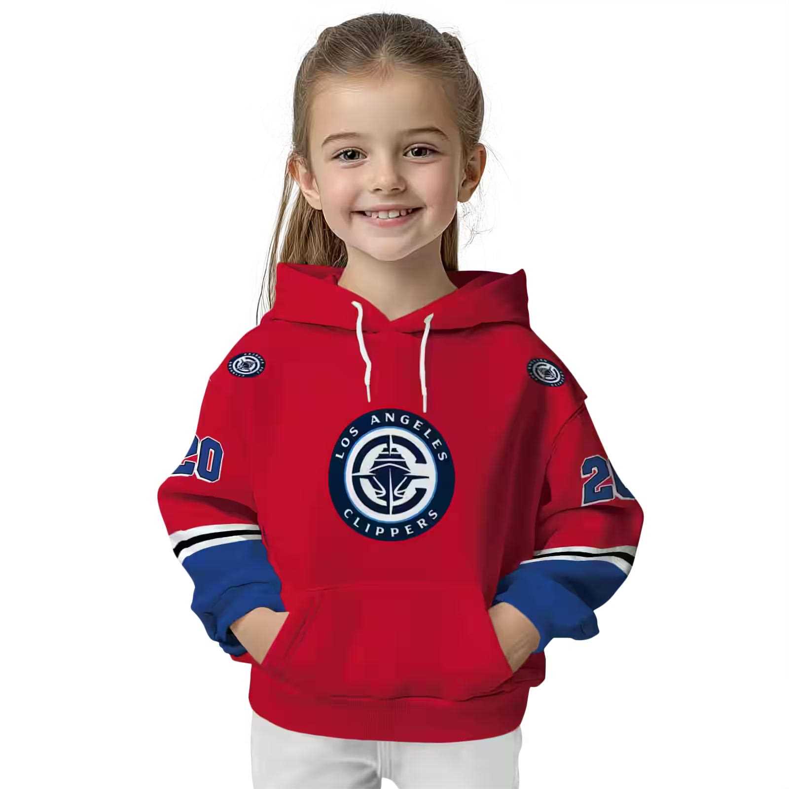 personalized los angeles clippers striped sleeves red hoodie top rated