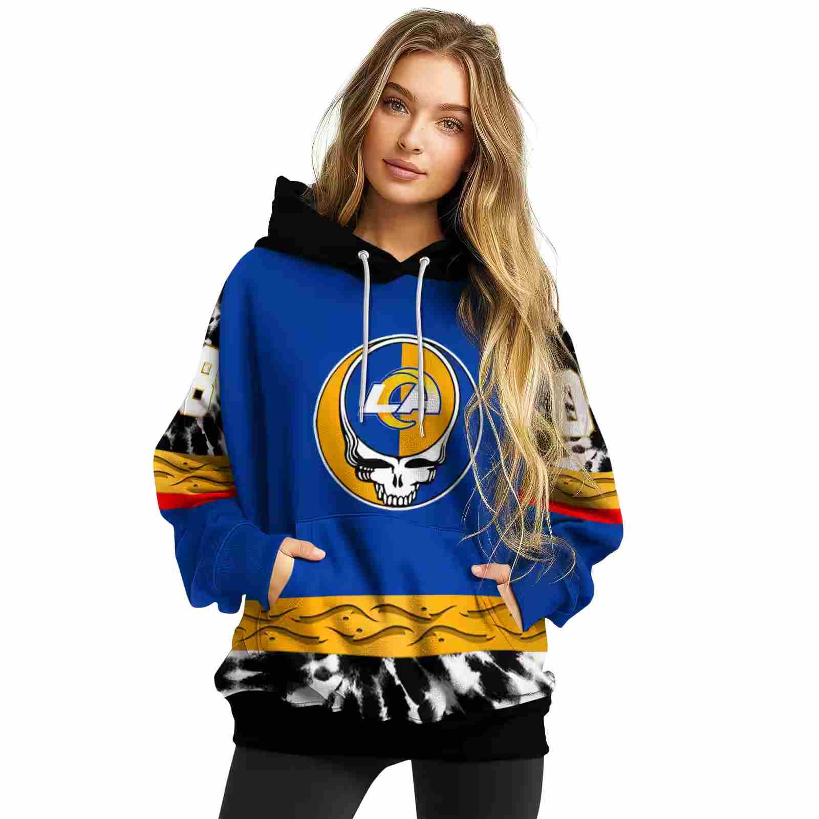 personalized los angeles rams grateful vibes blue hoodie high quality