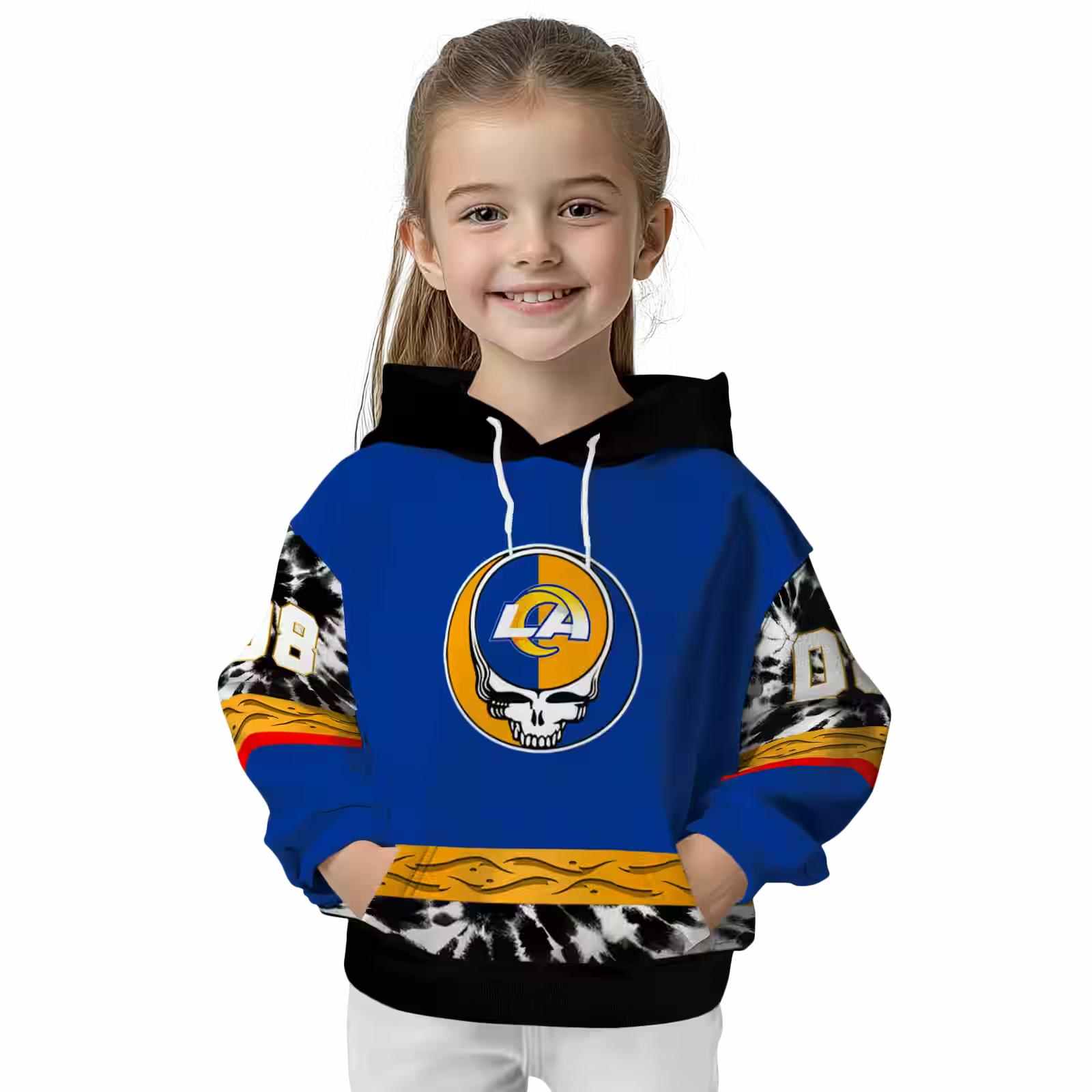 personalized los angeles rams grateful vibes blue hoodie top rated