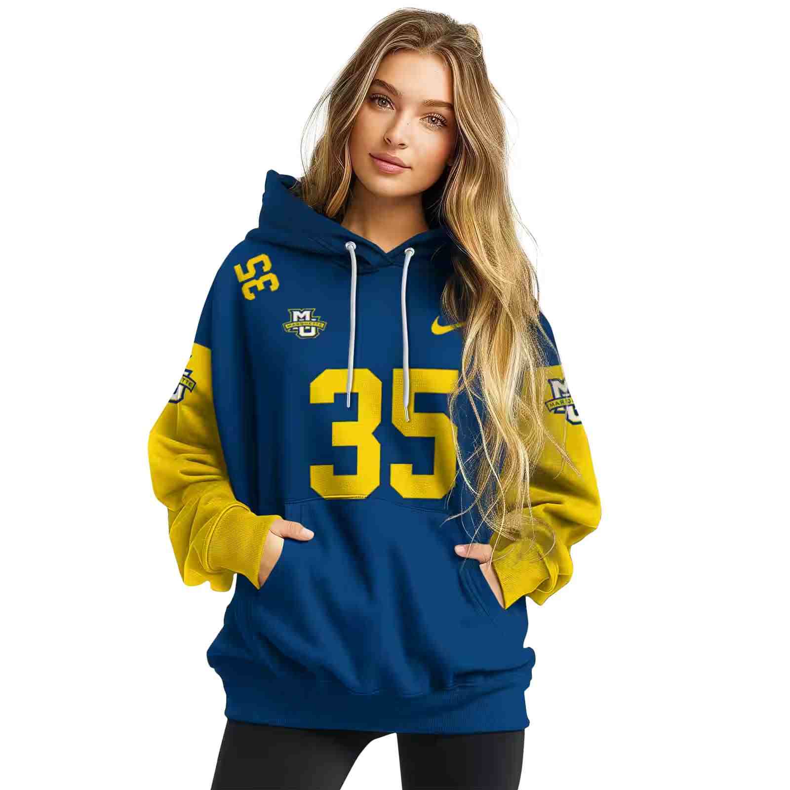 personalized marquette golden eagles minimal design blue hoodie high quality