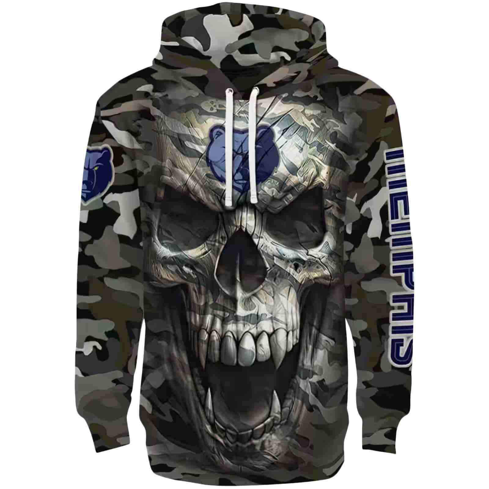 Personalized Memphis Grizzlies Camo Skull Hoodie