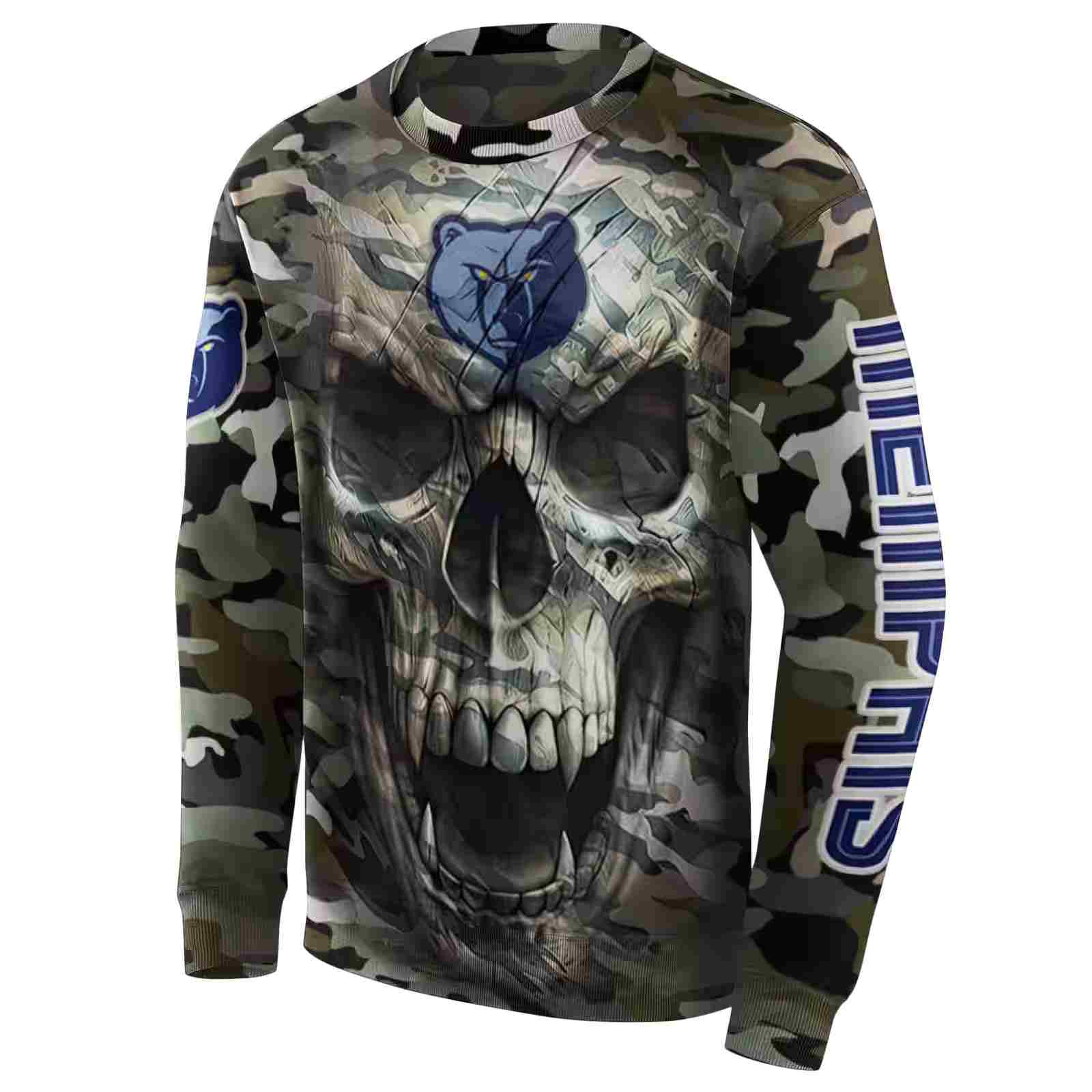 personalized memphis grizzlies camo skull hoodie new arrival