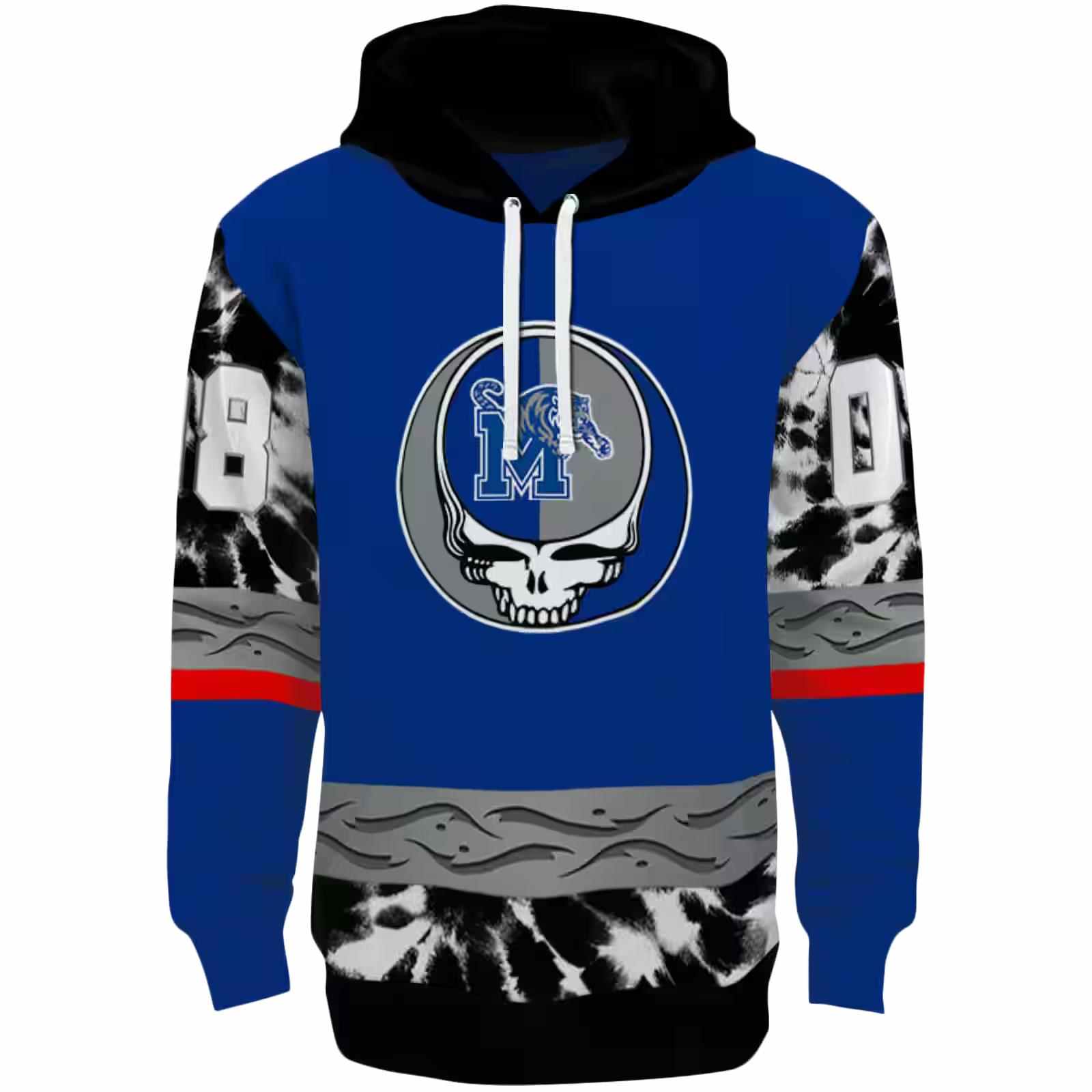 Personalized Memphis Tigers Grateful Vibes Blue Hoodie