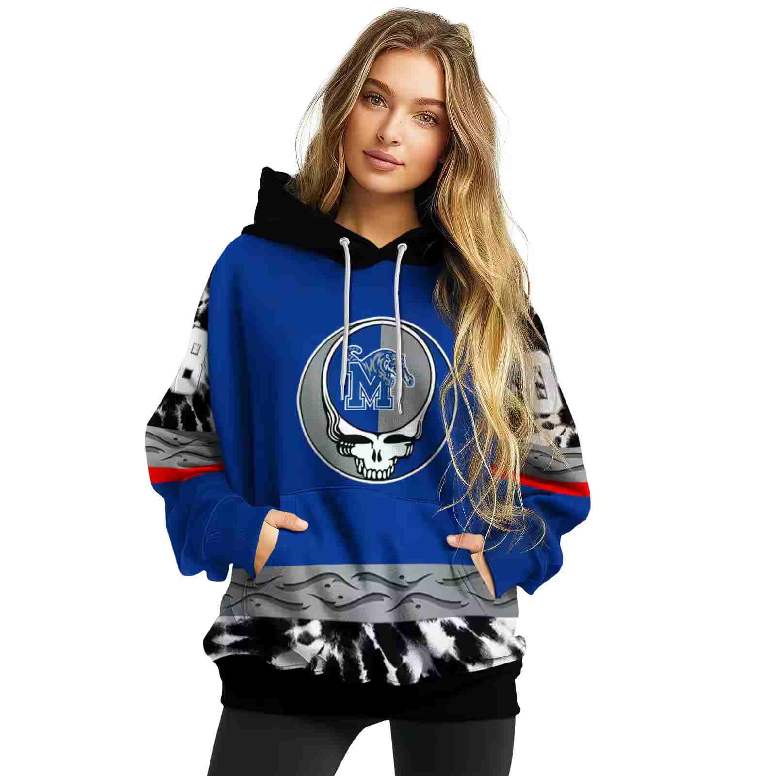 personalized memphis tigers grateful vibes blue hoodie high quality