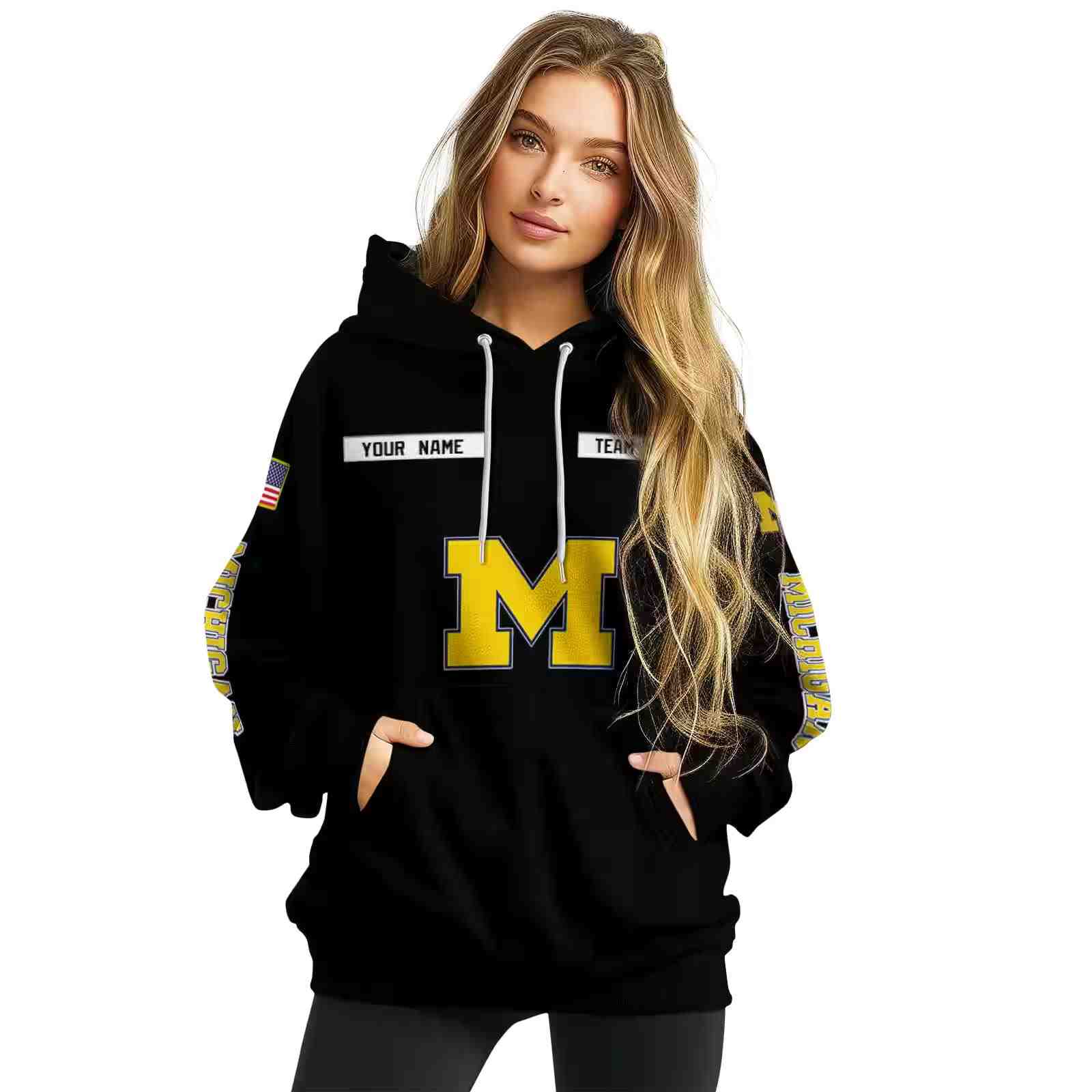 personalized michigan wolverines punisher skull black hoodie high quality