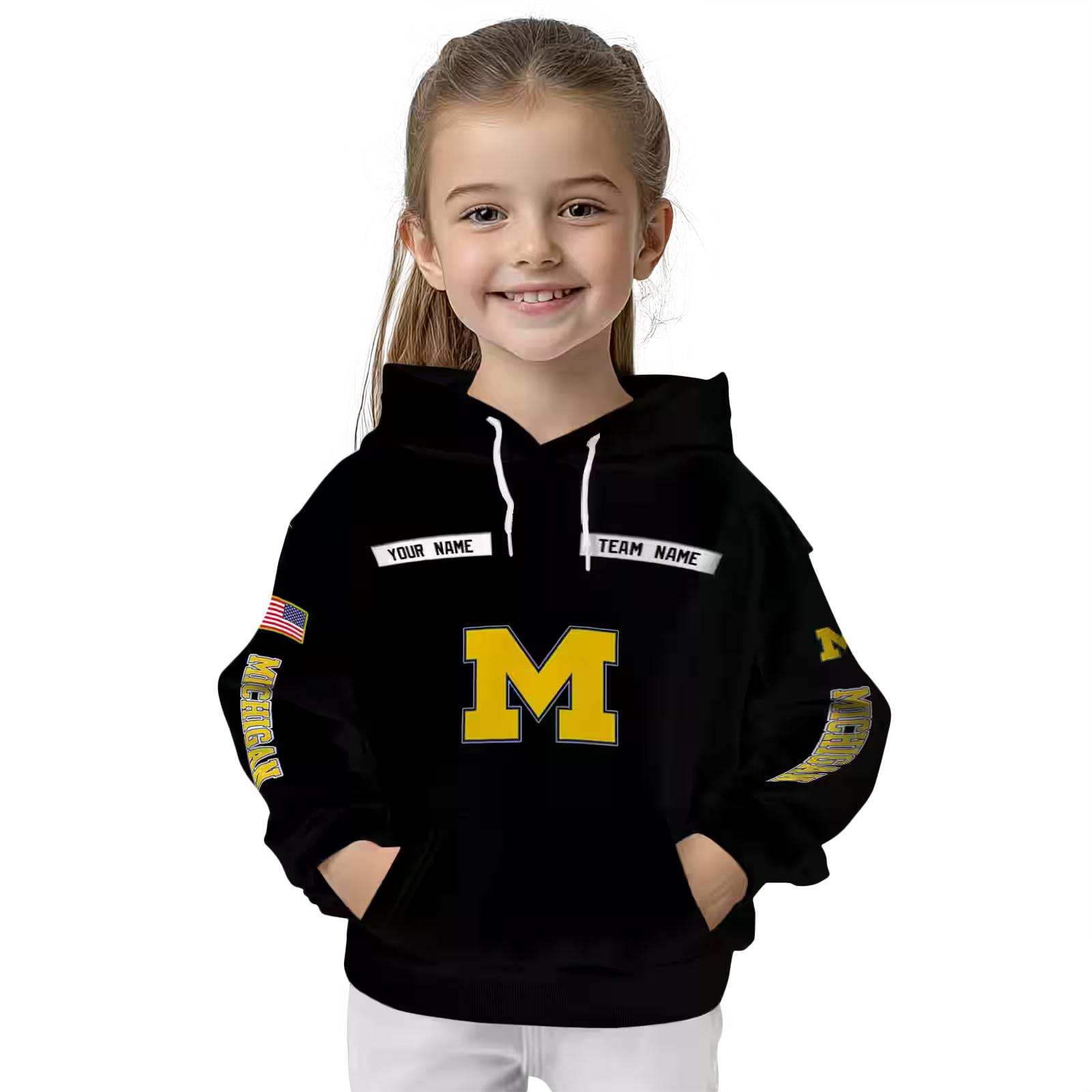 personalized michigan wolverines punisher skull black hoodie top rated