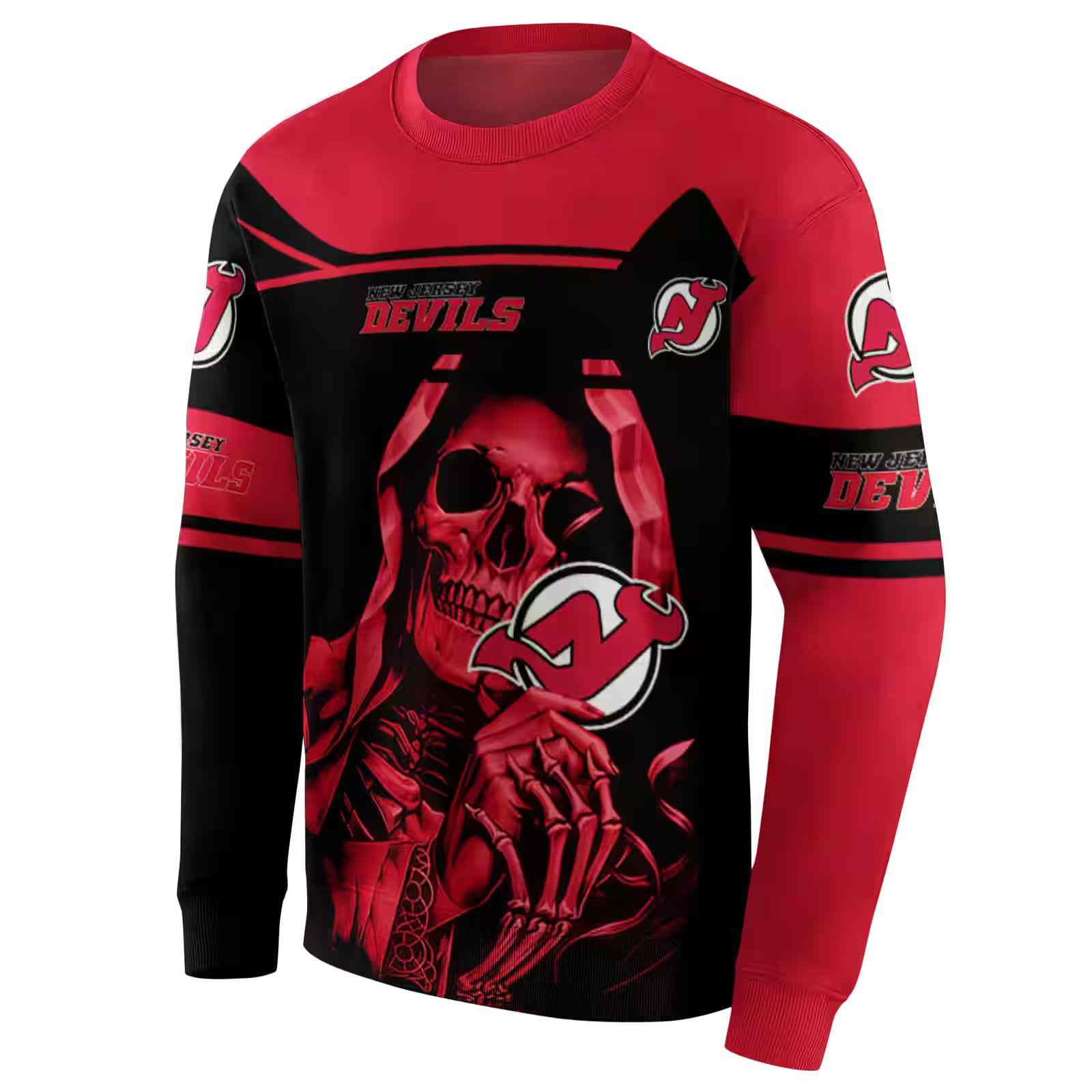 personalized new jersey devils grim reaper red black hoodie new arrival