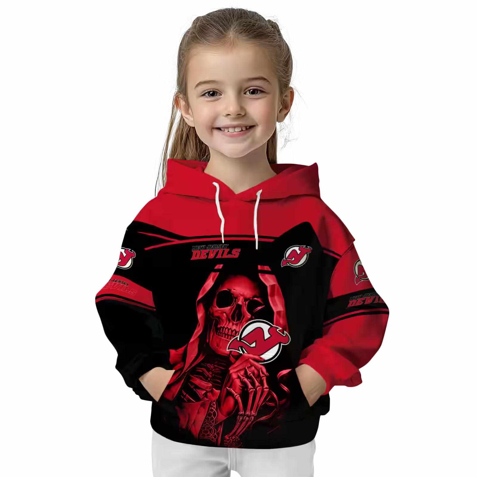 personalized new jersey devils grim reaper red black hoodie top rated