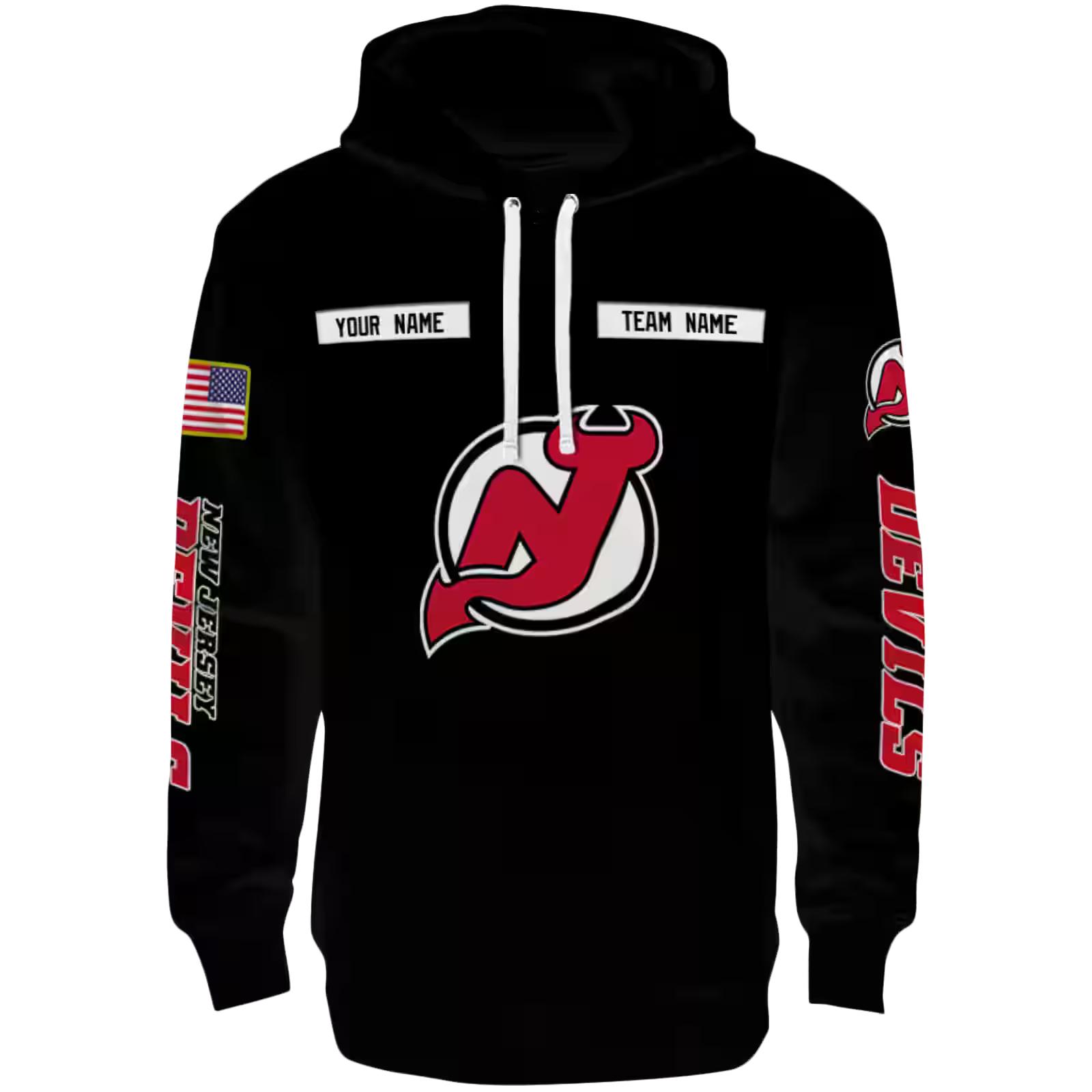 Personalized New Jersey Devils Punisher Skull Black Hoodie