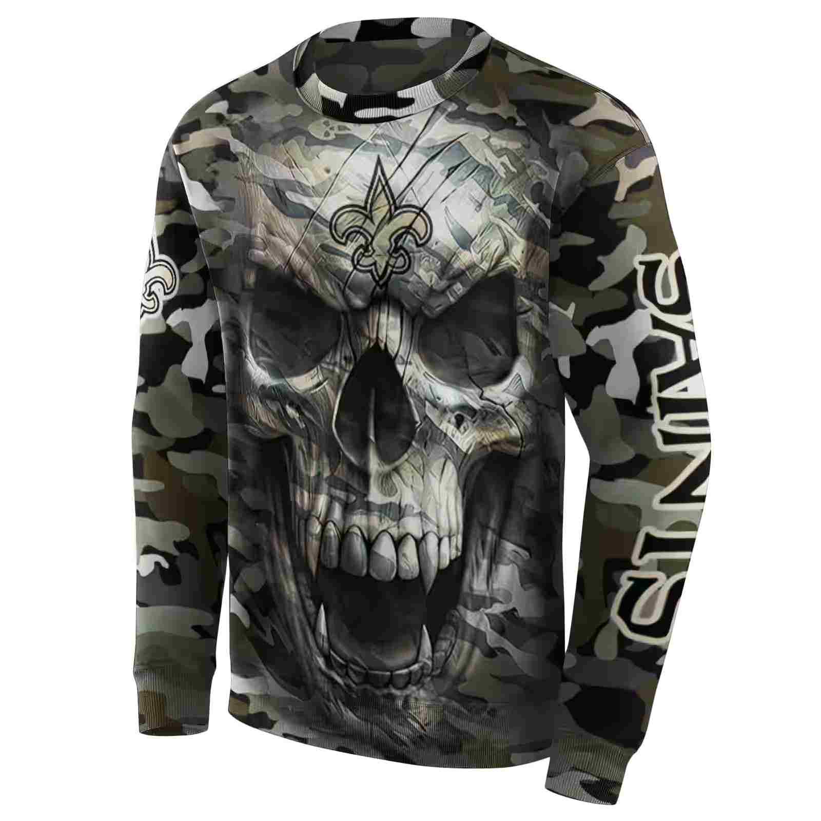 personalized new orleans saints camo skull hoodie new arrival