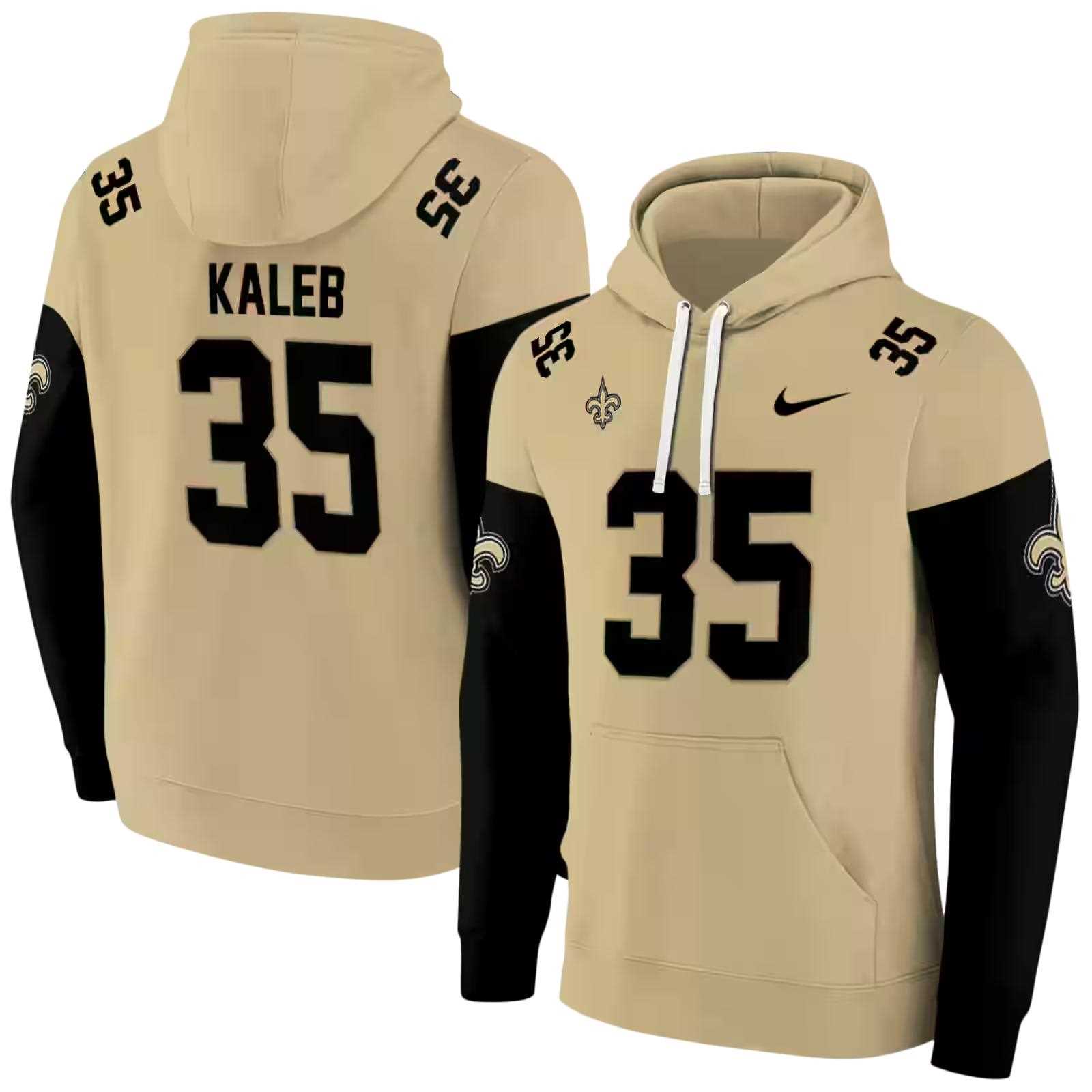 personalized new orleans saints minimal design gold hoodie fashion forward