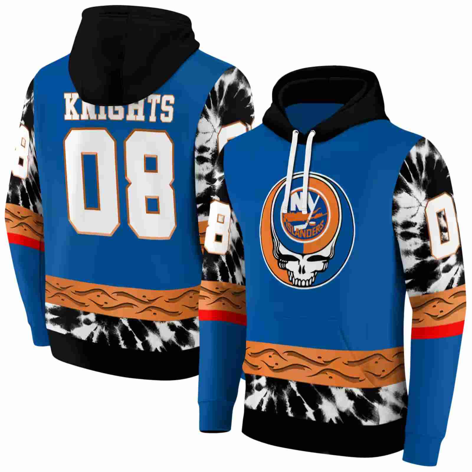 personalized new york islanders grateful vibes blue hoodie fashion forward