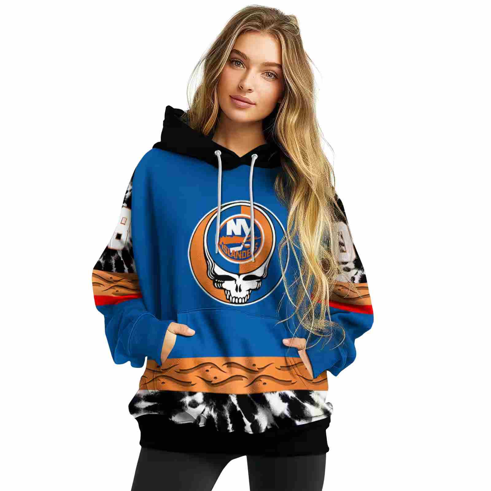 personalized new york islanders grateful vibes blue hoodie high quality